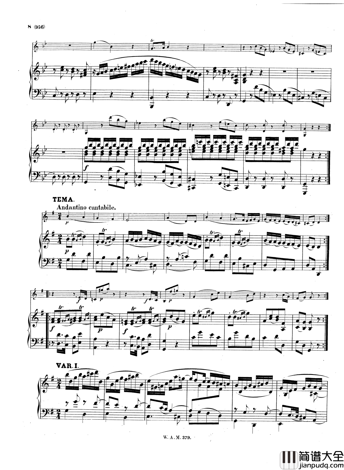 G大调小提琴奏鸣曲K.379钢琴谱_莫扎特