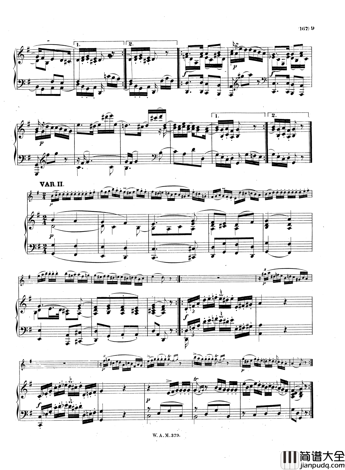 G大调小提琴奏鸣曲K.379钢琴谱_莫扎特