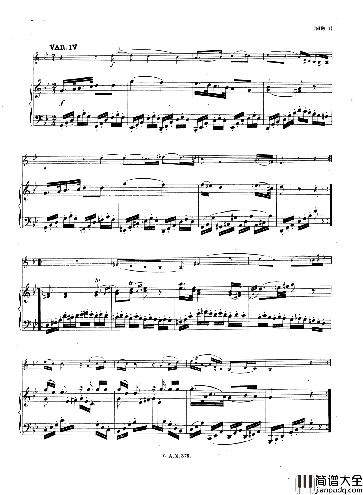 G大调小提琴奏鸣曲K.379钢琴谱_莫扎特