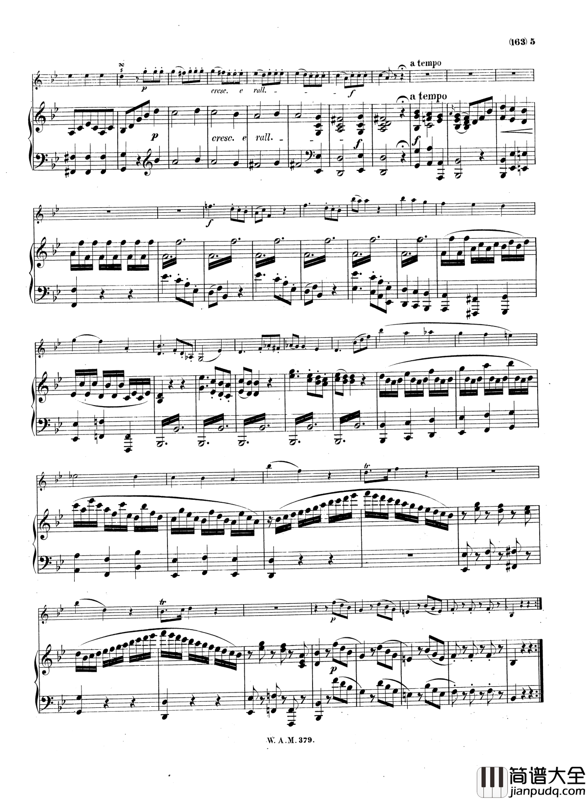 G大调小提琴奏鸣曲K.379钢琴谱_莫扎特