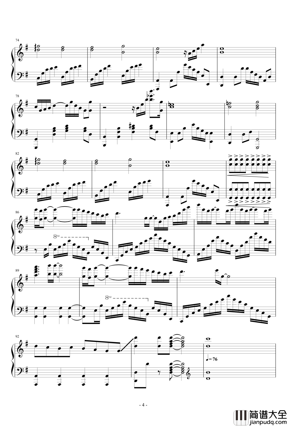 オレンジ钢琴谱_伴奏_Orange_四月是你的谎言