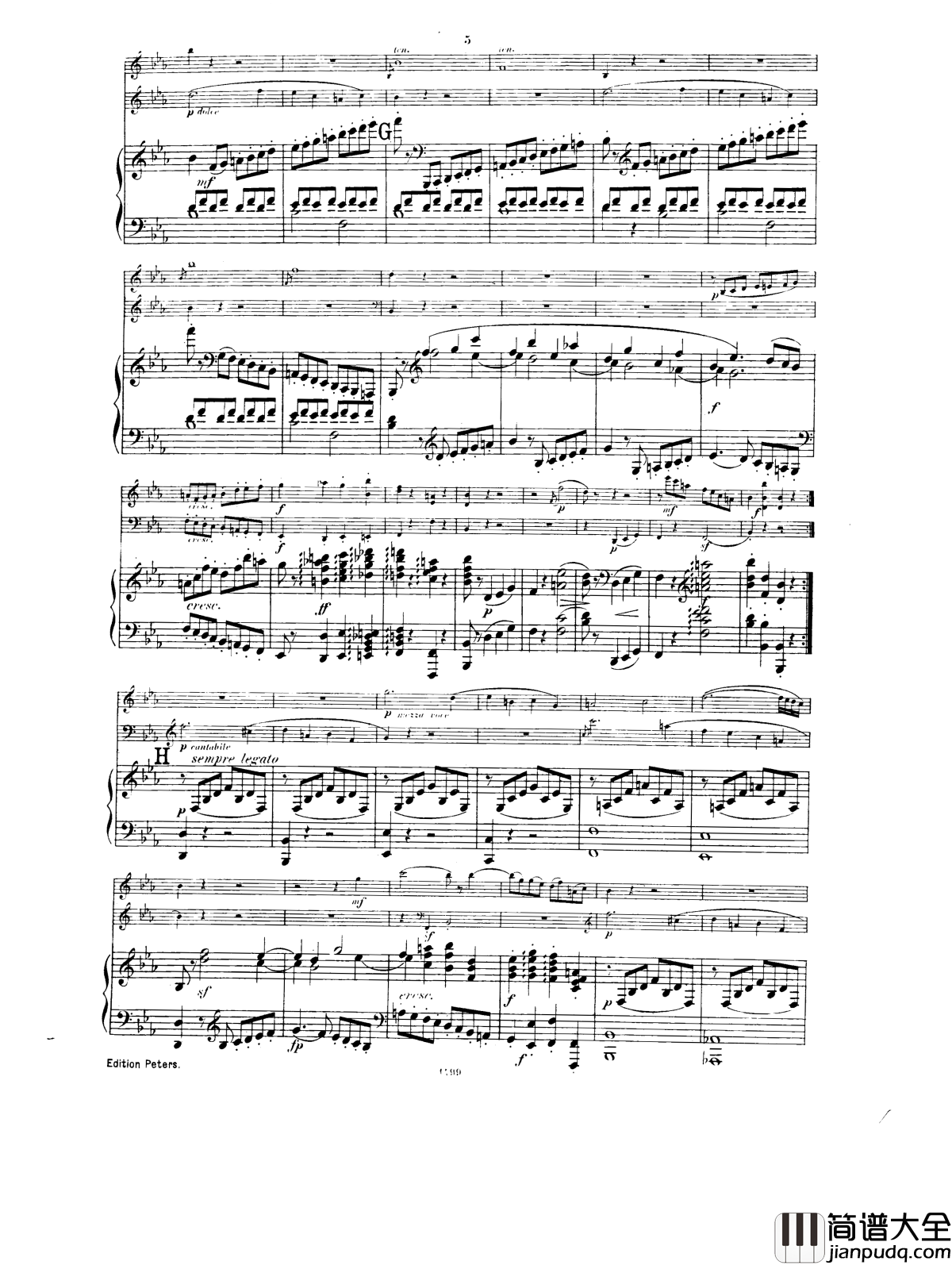 _降E大调第一钢琴三重奏__Op.12钢琴谱_胡梅尔