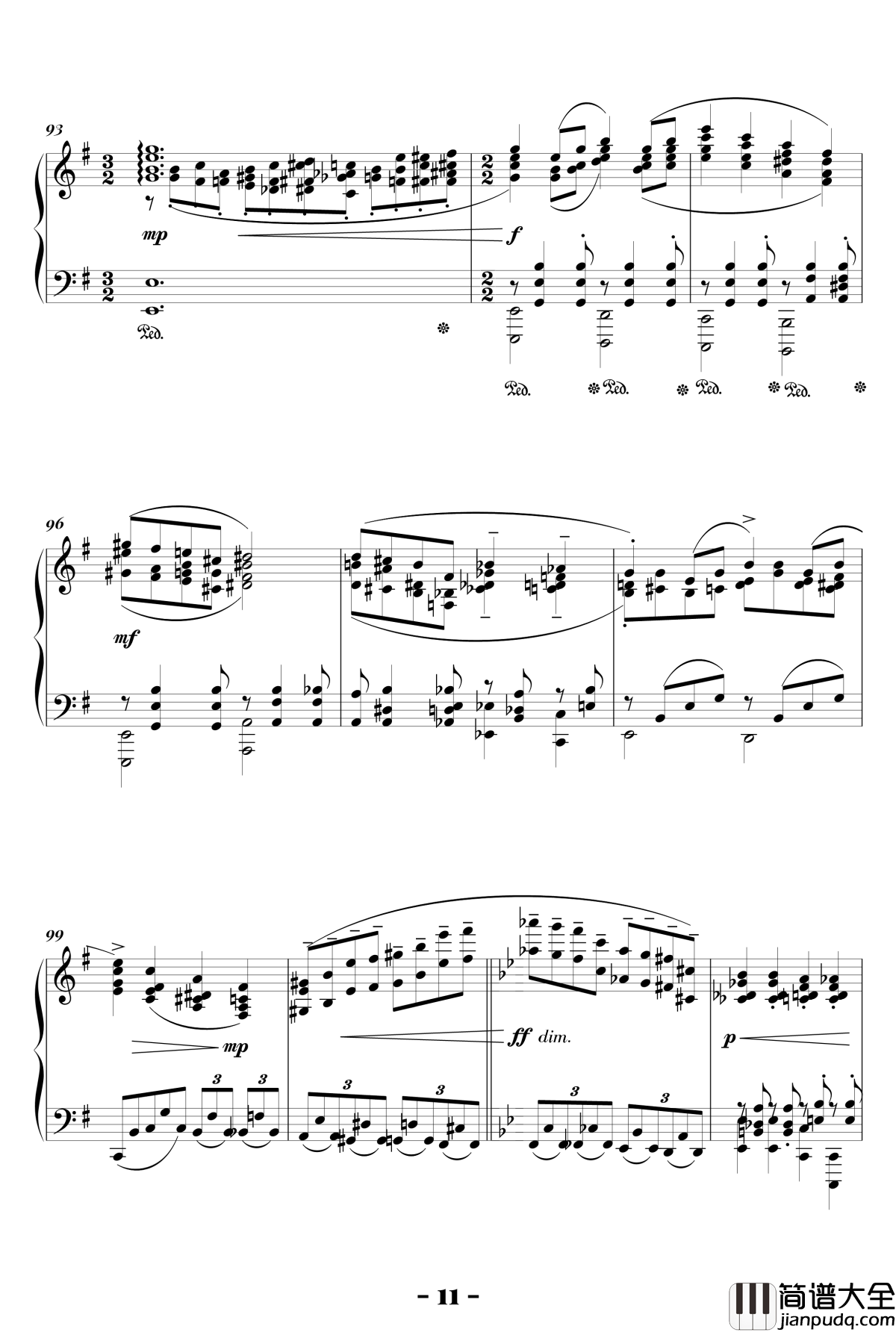 b小调浪漫曲钢琴谱_陈文戈