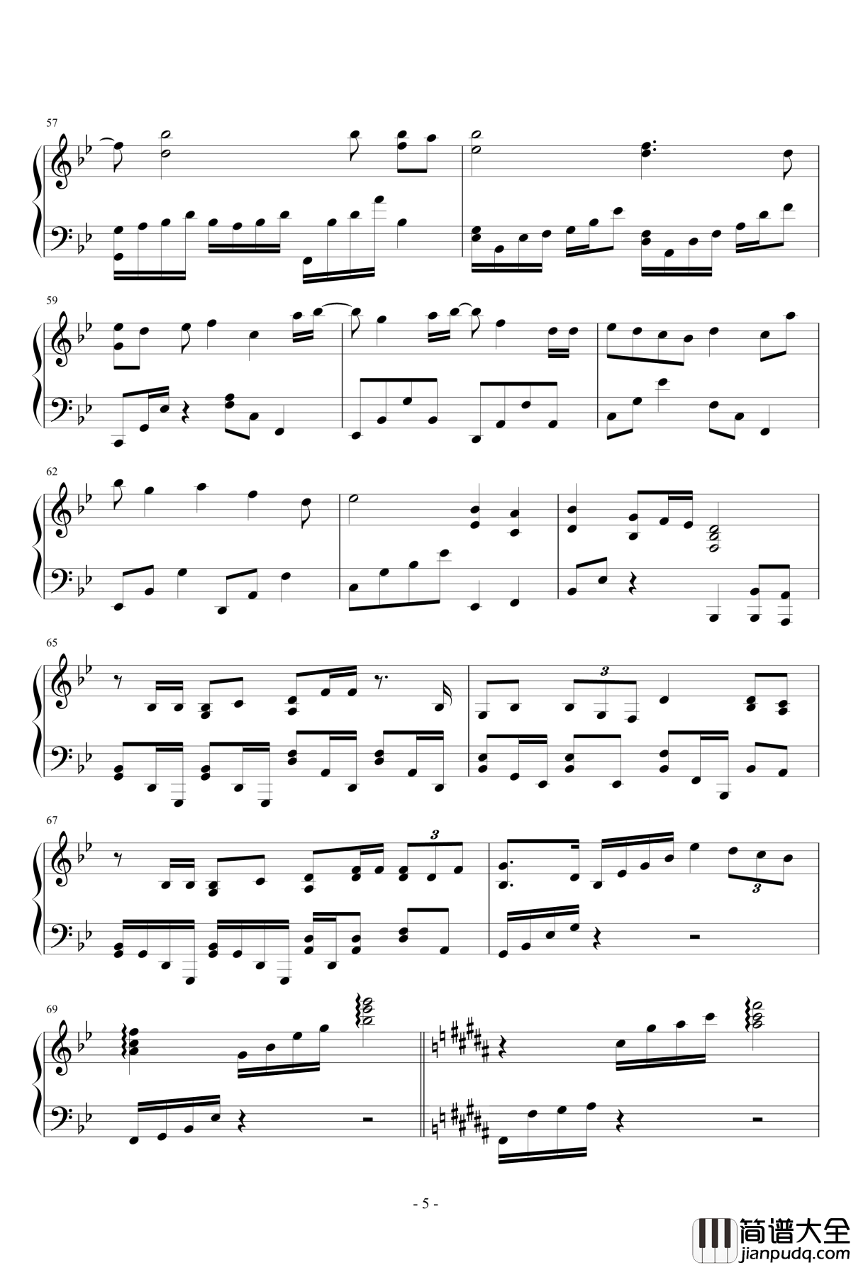 花园钢琴谱_梁静茹