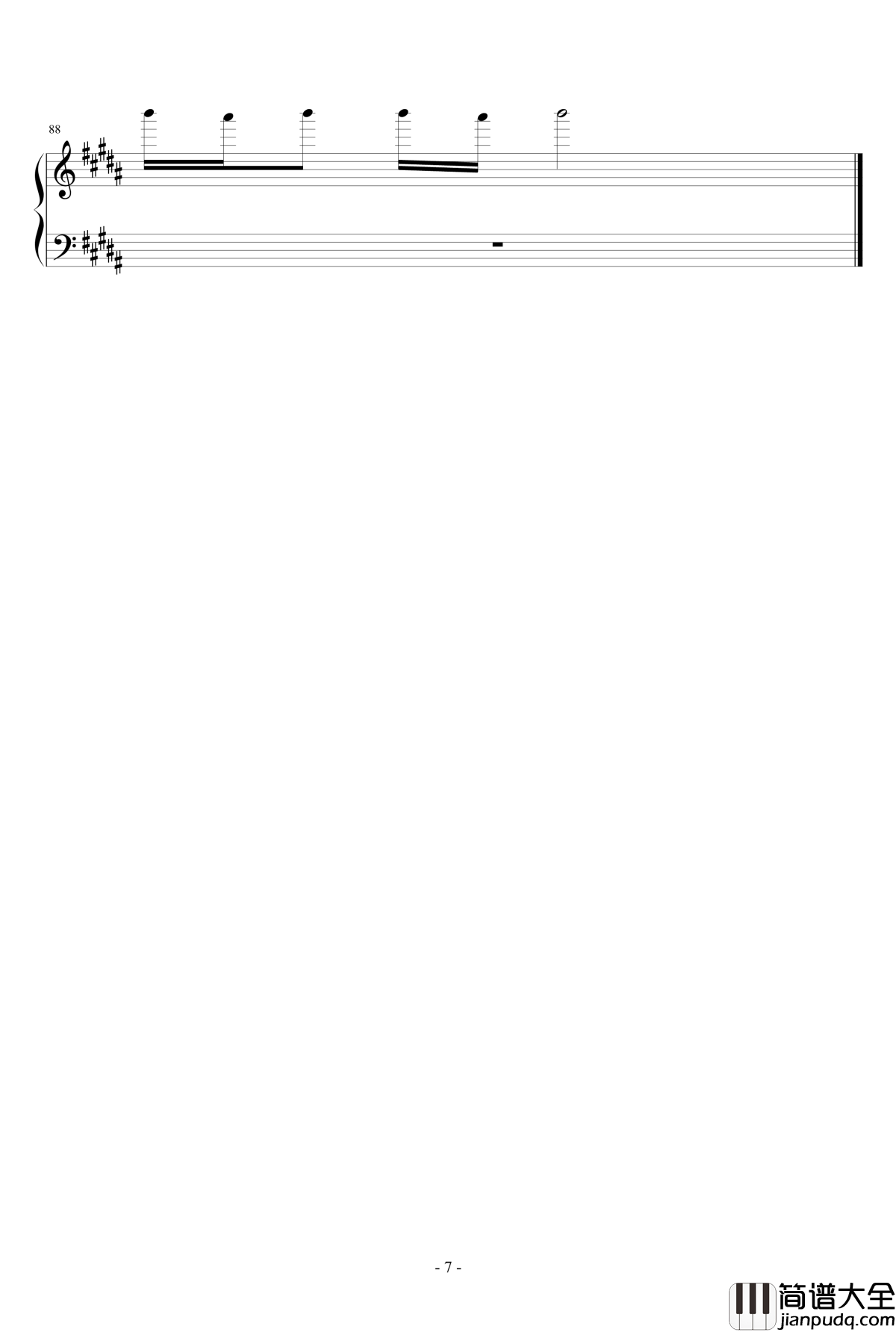 花园钢琴谱_梁静茹