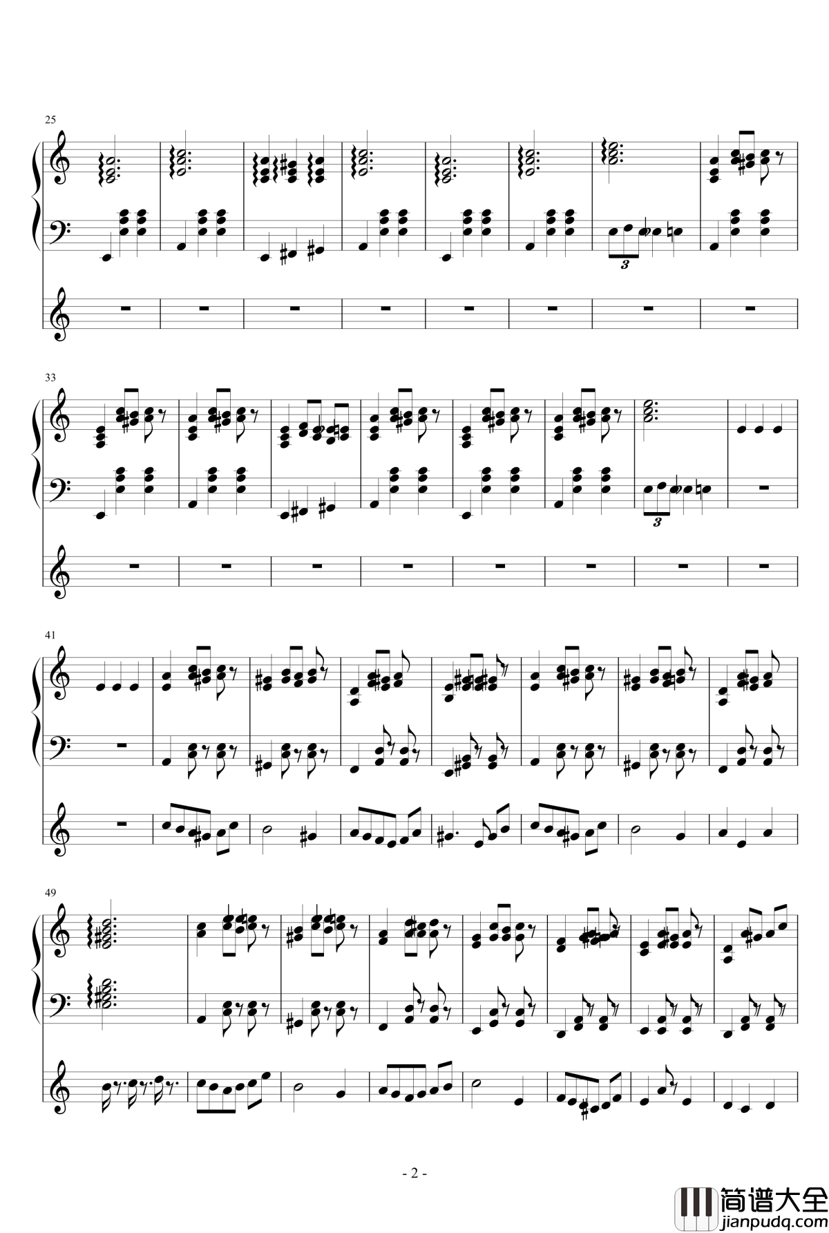 华尔兹钢琴谱_钢琴小提琴总谱_千竹何_化装舞会的A小调