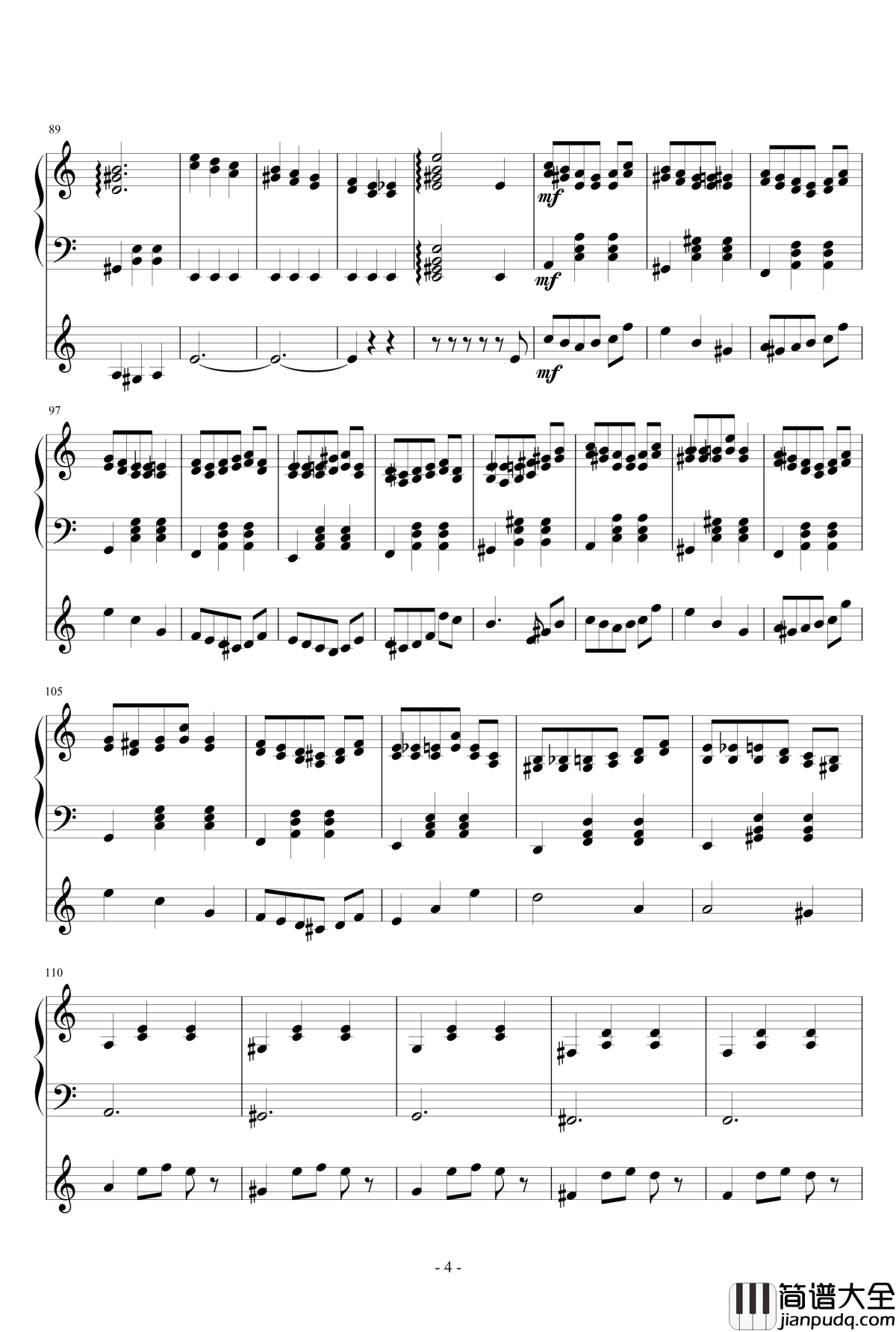 华尔兹钢琴谱_钢琴小提琴总谱_千竹何_化装舞会的A小调