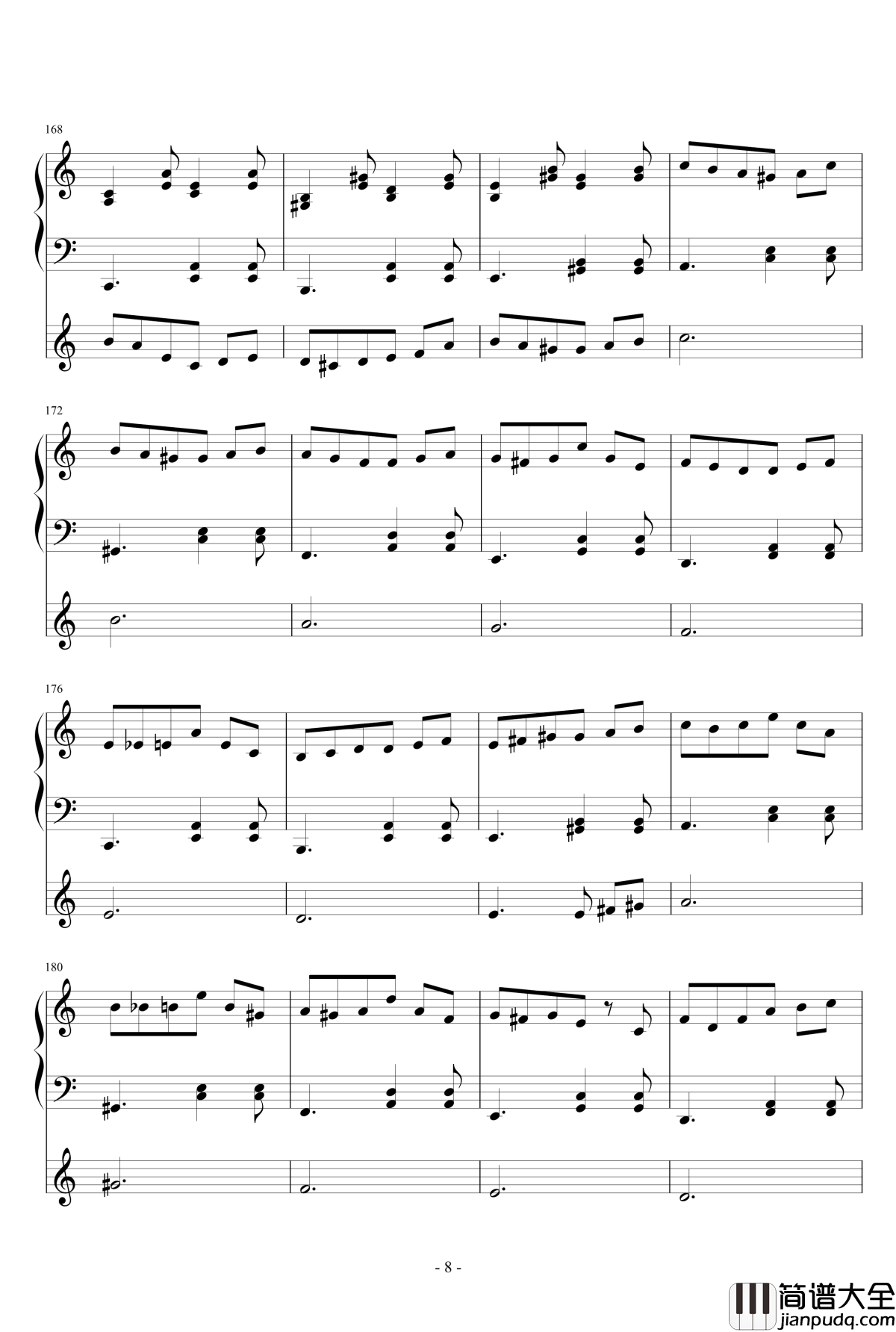 华尔兹钢琴谱_钢琴小提琴总谱_千竹何_化装舞会的A小调