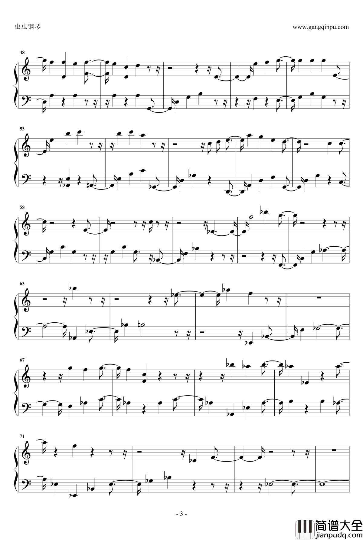 如果一切没有发生过钢琴谱_张碧晨