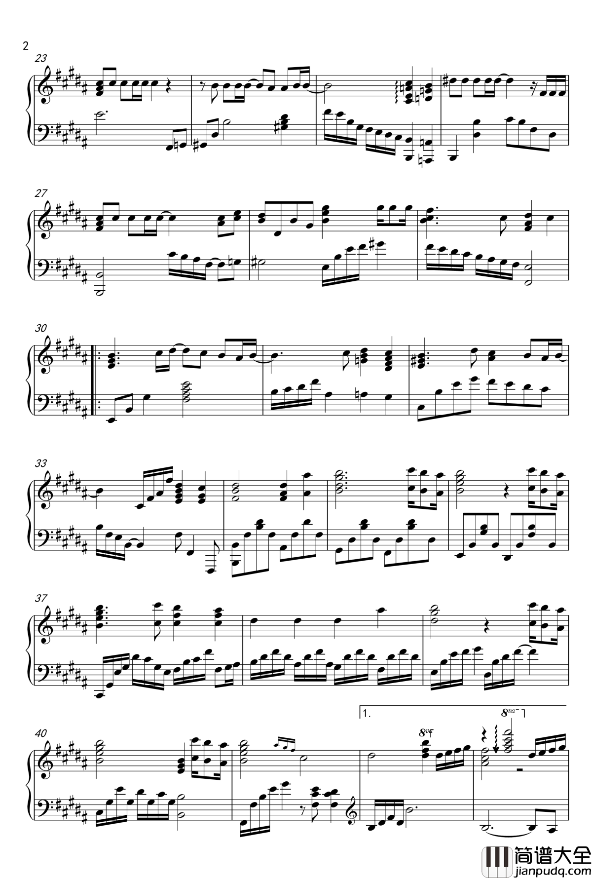 Endless_Rain钢琴谱_X_JAPAN