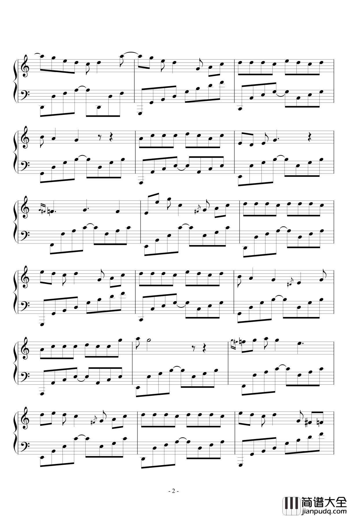 那个夏天钢琴谱_wudildy