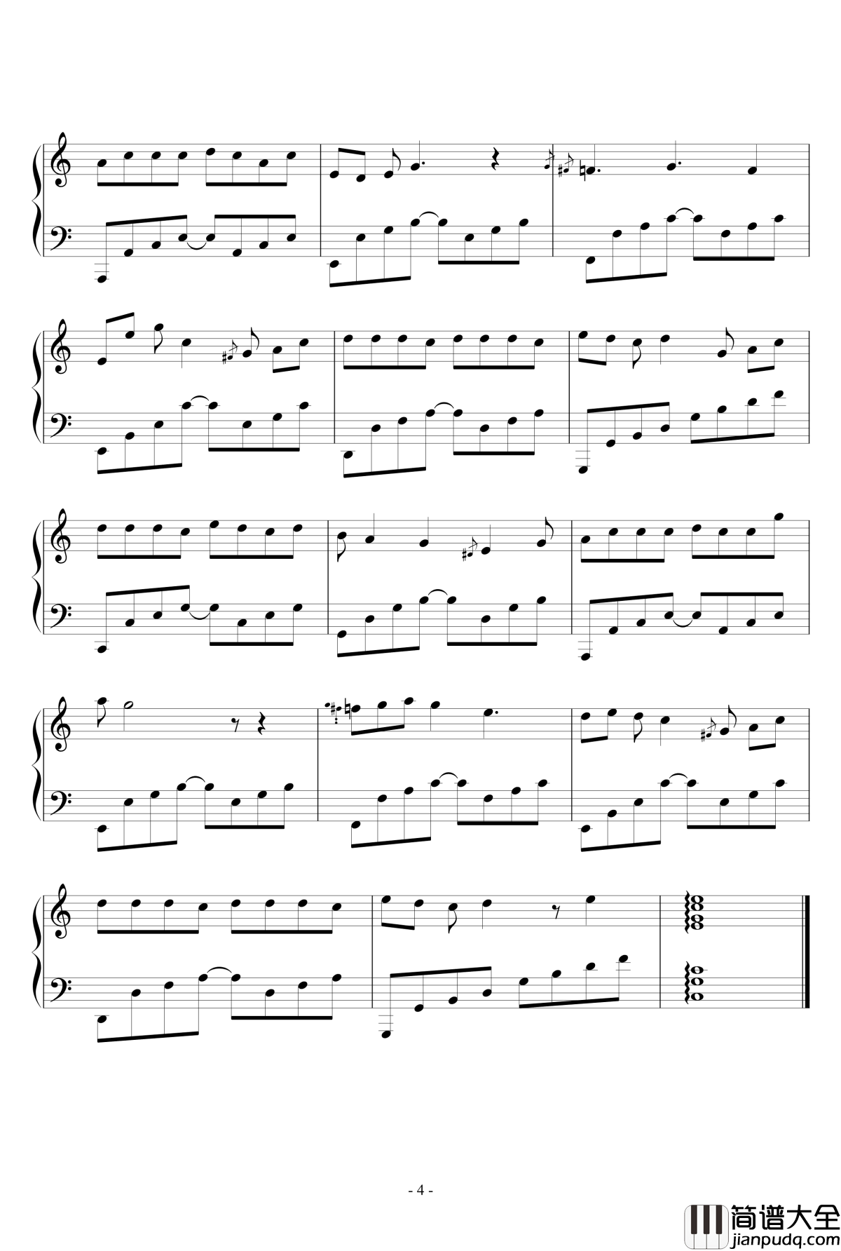 那个夏天钢琴谱_wudildy