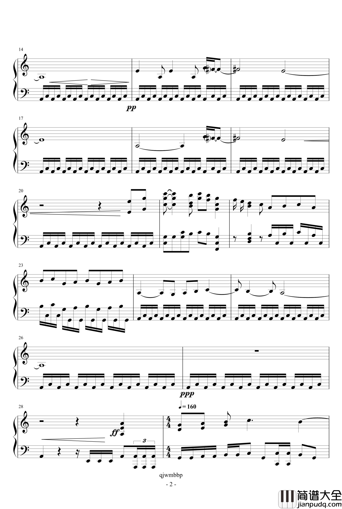 刺客信条黑旗主题曲钢琴改编版钢琴谱_刺客信条