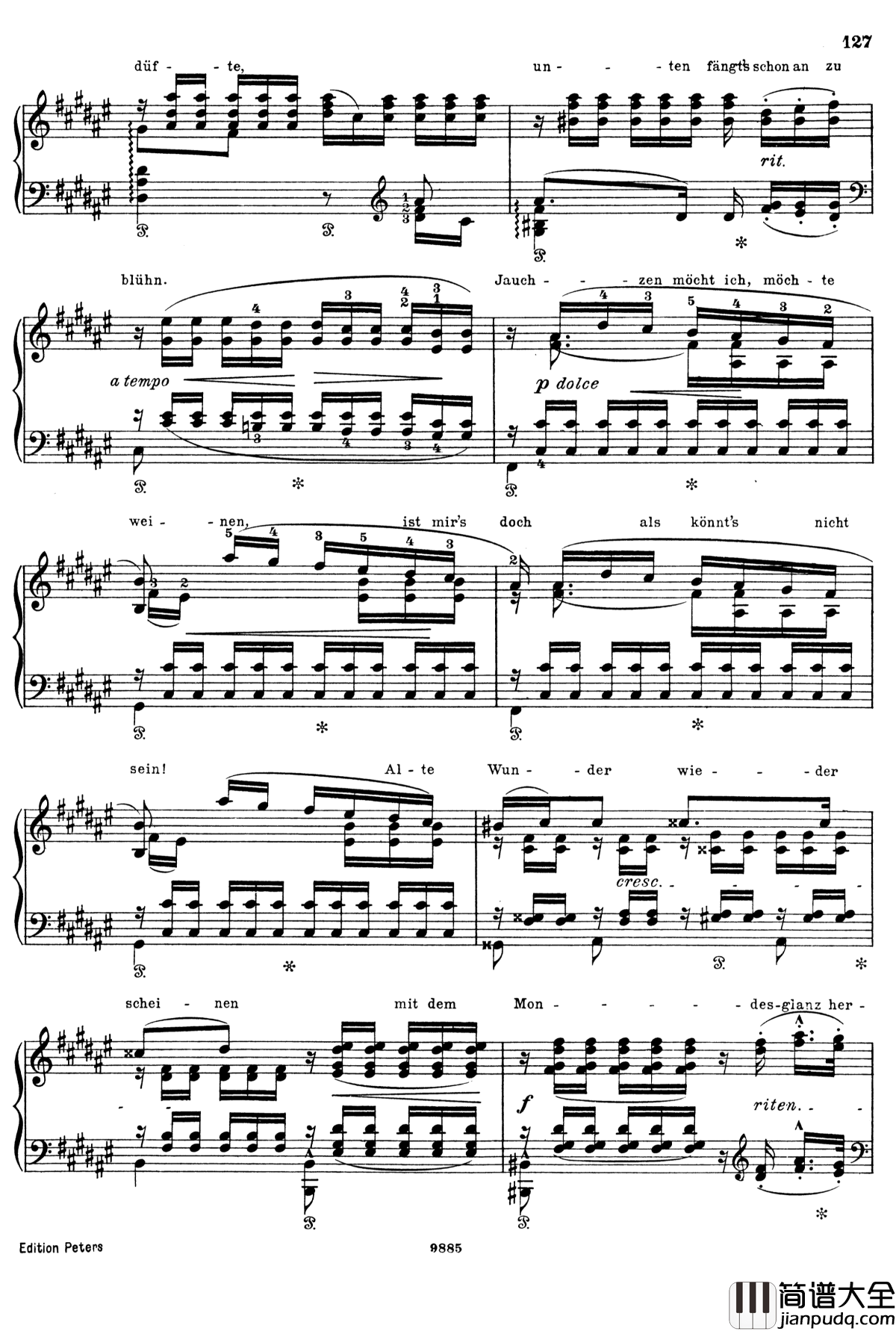 春之夜钢琴谱_李斯特改编舒曼_S.568