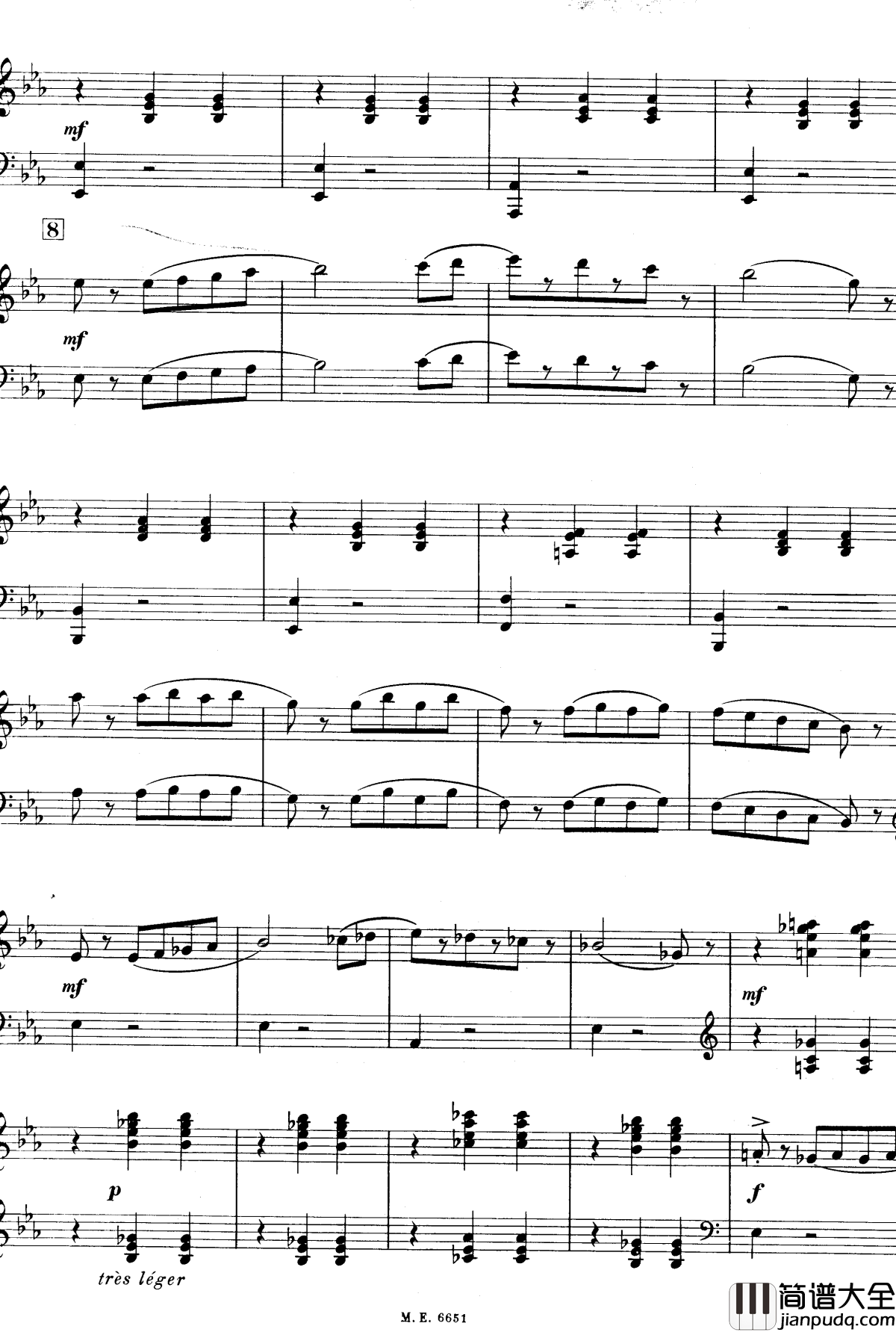 出航到西特尔钢琴谱_FP150_普朗克