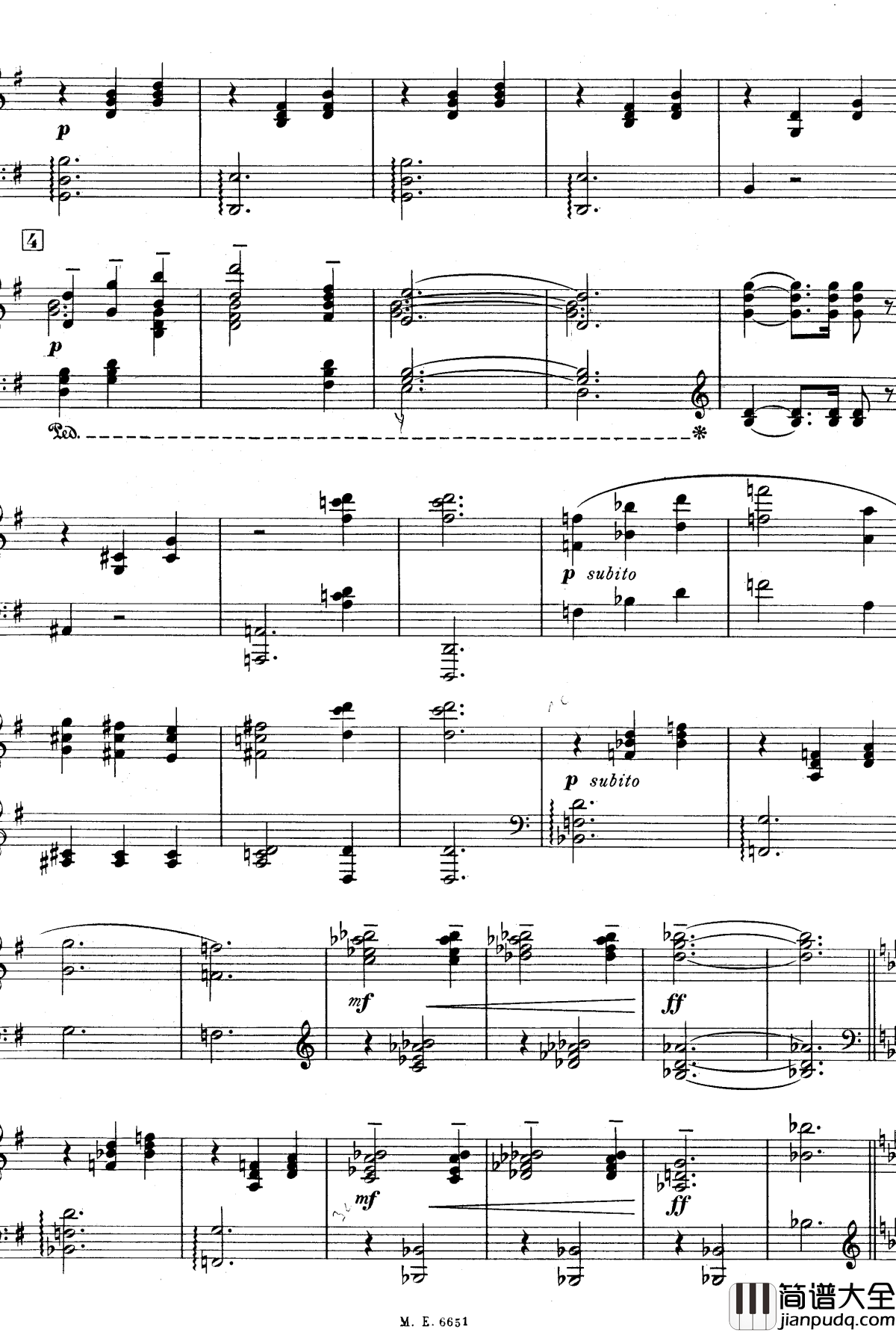 出航到西特尔钢琴谱_FP150_普朗克