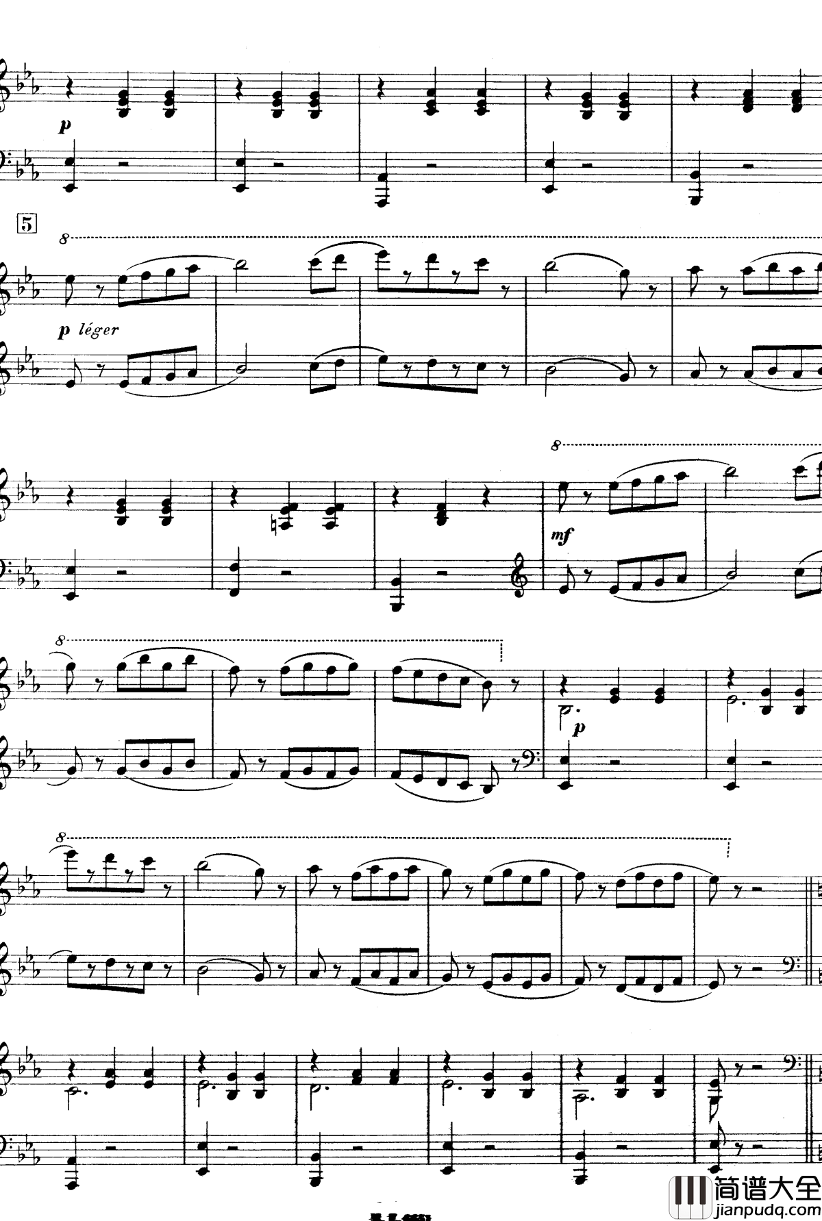 出航到西特尔钢琴谱_FP150_普朗克