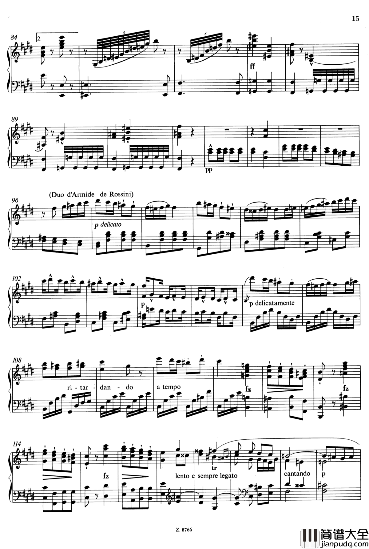 罗西尼主题华丽即兴曲钢琴谱_S.150_李斯特