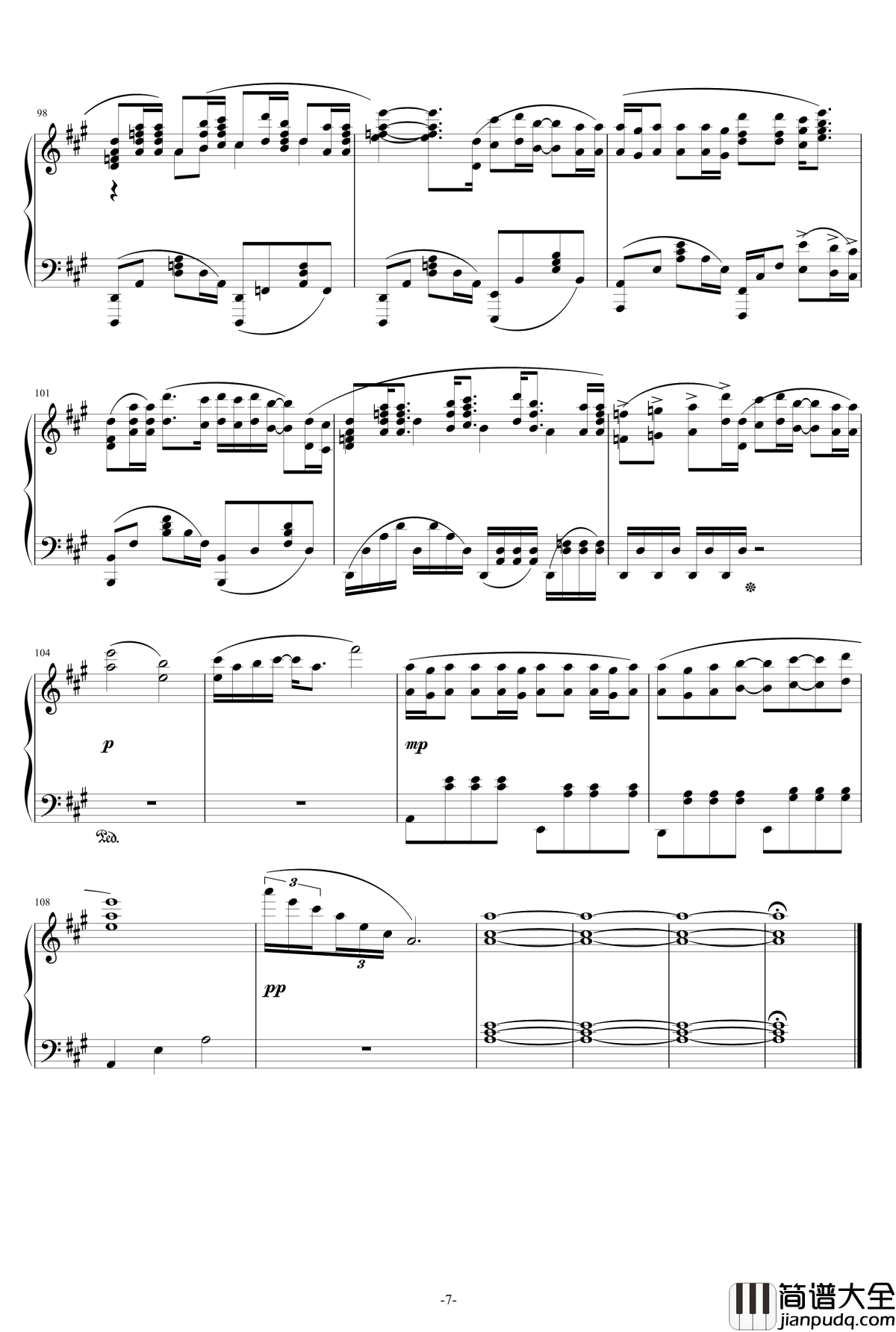 夏雪冬花钢琴谱_Aimer