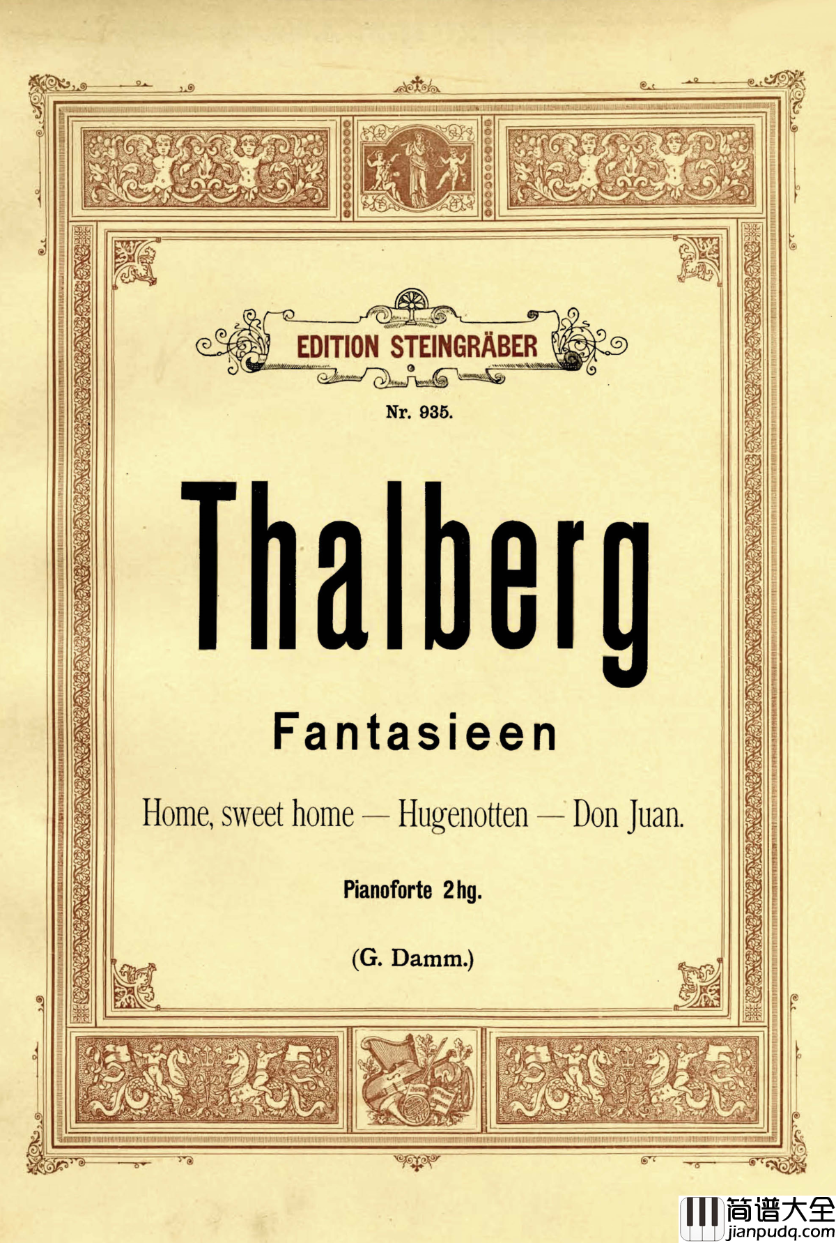 可爱的家钢琴谱_Op.72_塔尔贝格改编