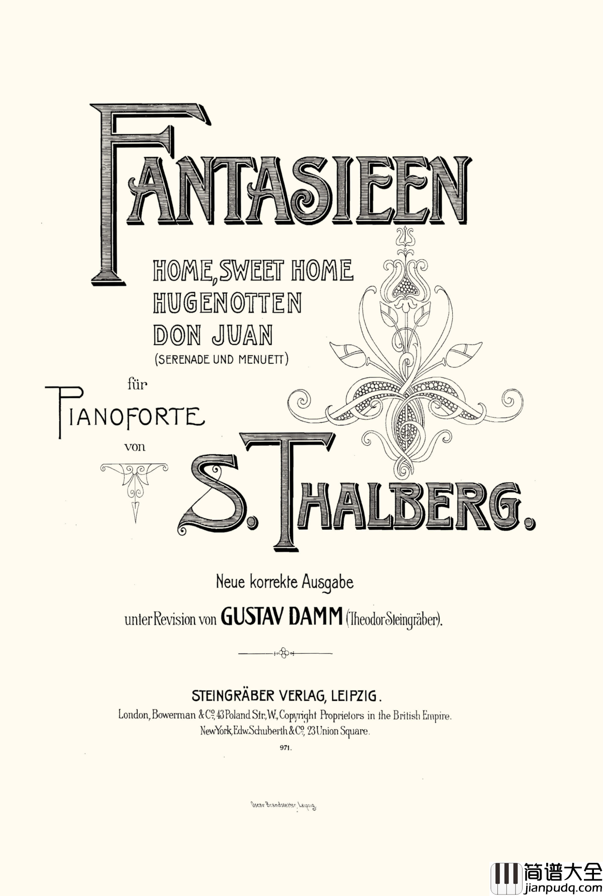 可爱的家钢琴谱_Op.72_塔尔贝格改编