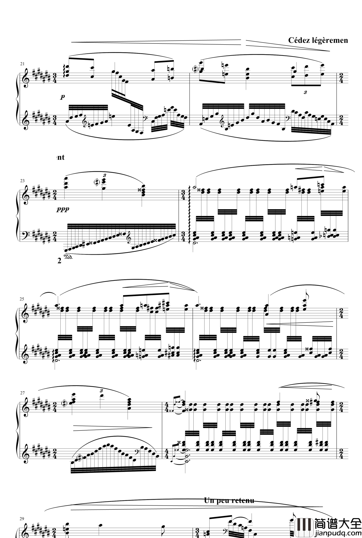 水妖钢琴谱_改良版_拉威尔_Ravel