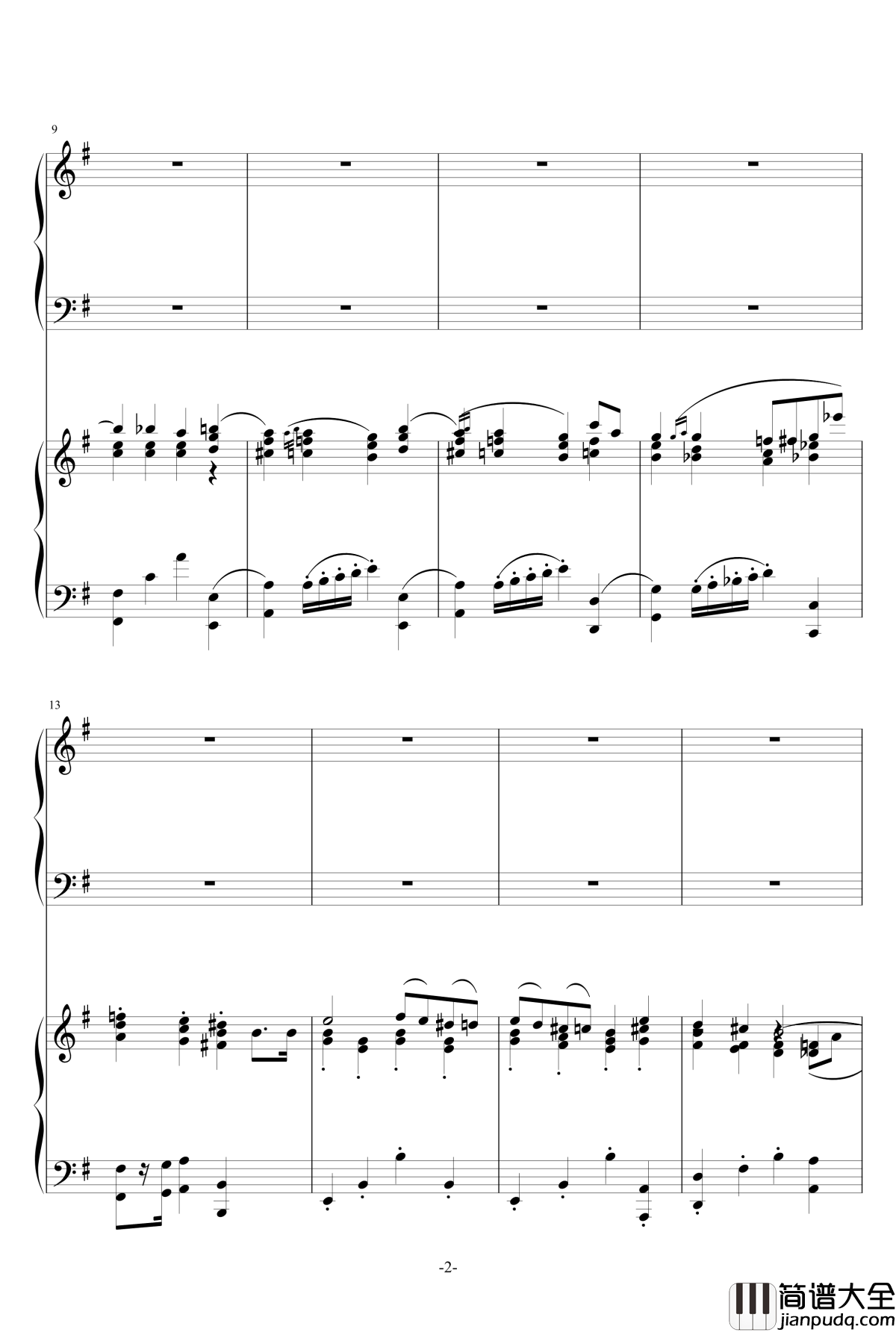 普罗科菲耶夫第三钢琴协奏曲第二乐章钢琴谱