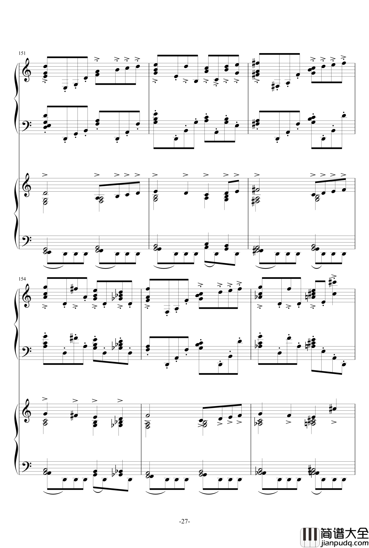 普罗科菲耶夫第三钢琴协奏曲第二乐章钢琴谱