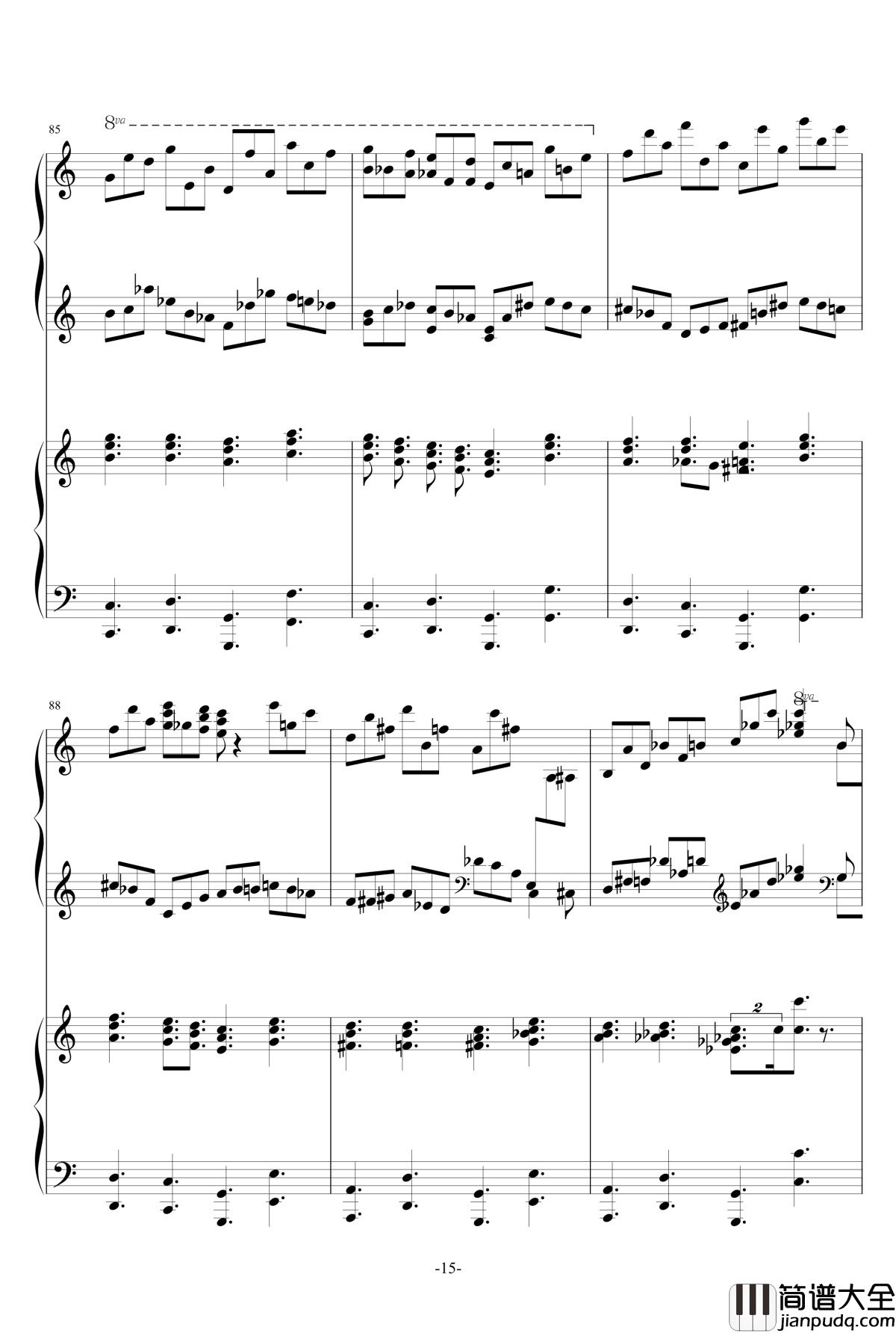 普罗科菲耶夫第三钢琴协奏曲第二乐章钢琴谱