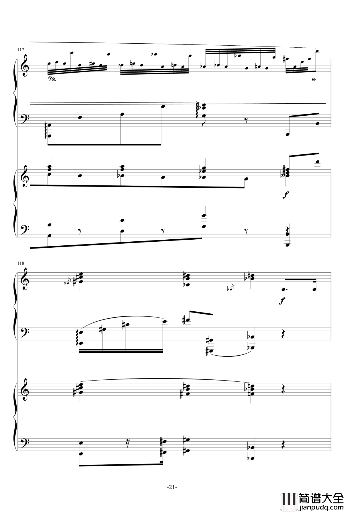 普罗科菲耶夫第三钢琴协奏曲第二乐章钢琴谱