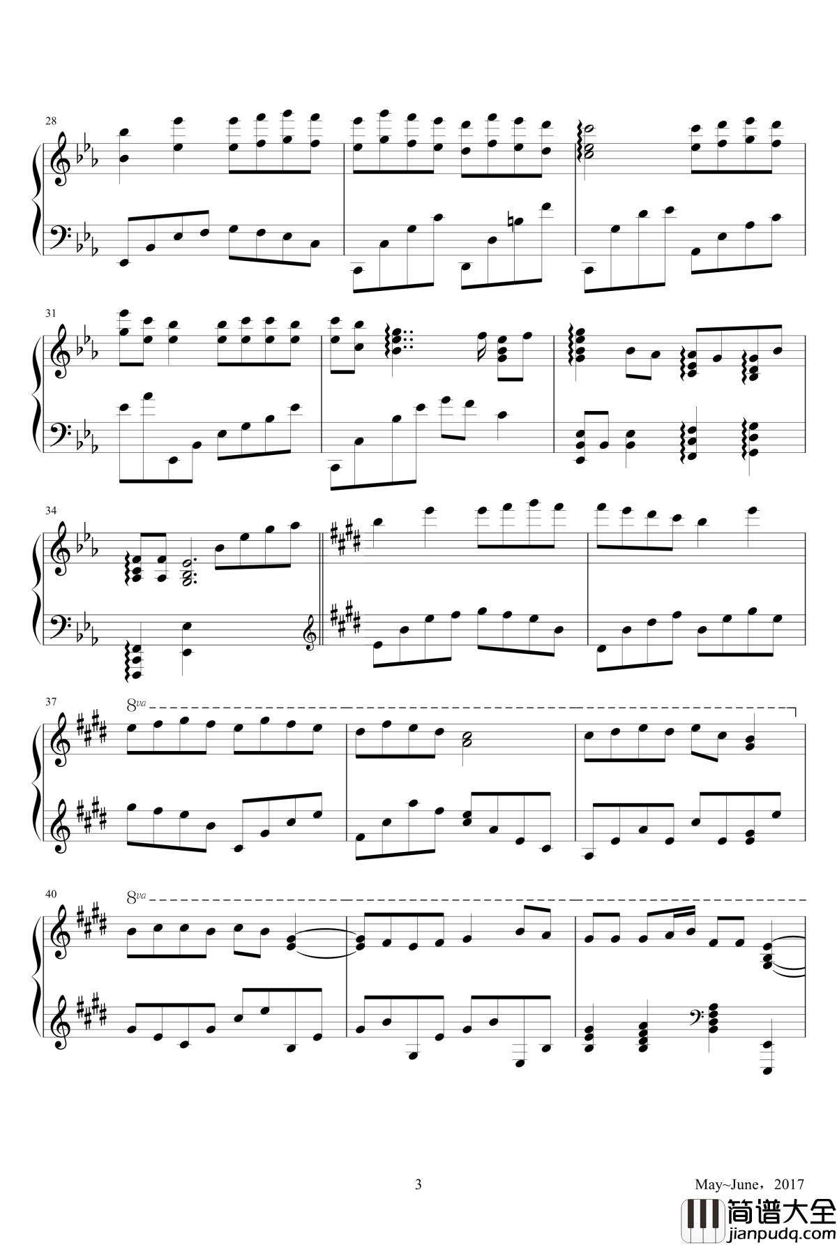 妈妈歌钢琴谱_经典金曲老歌串烧_群星