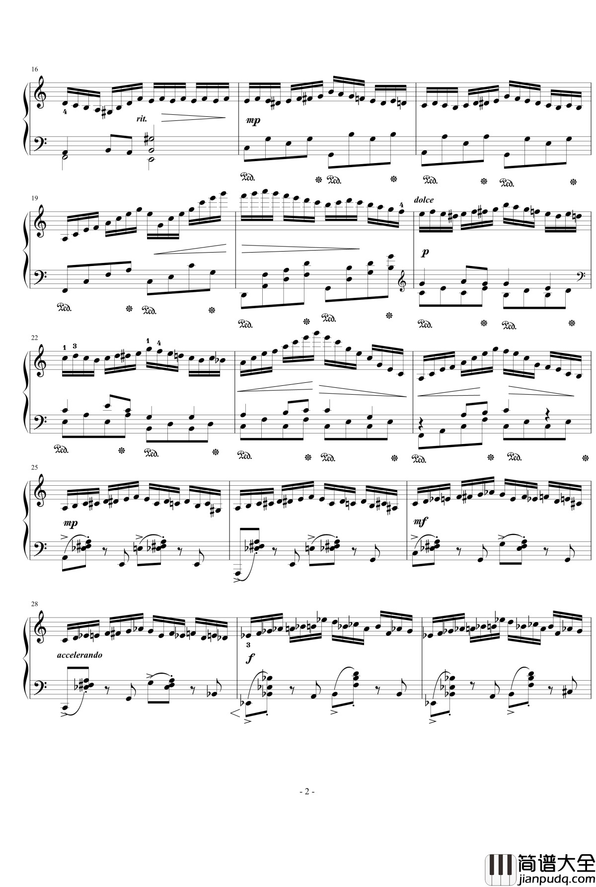 a小调练习曲钢琴谱_匠人音效_yutianyue126