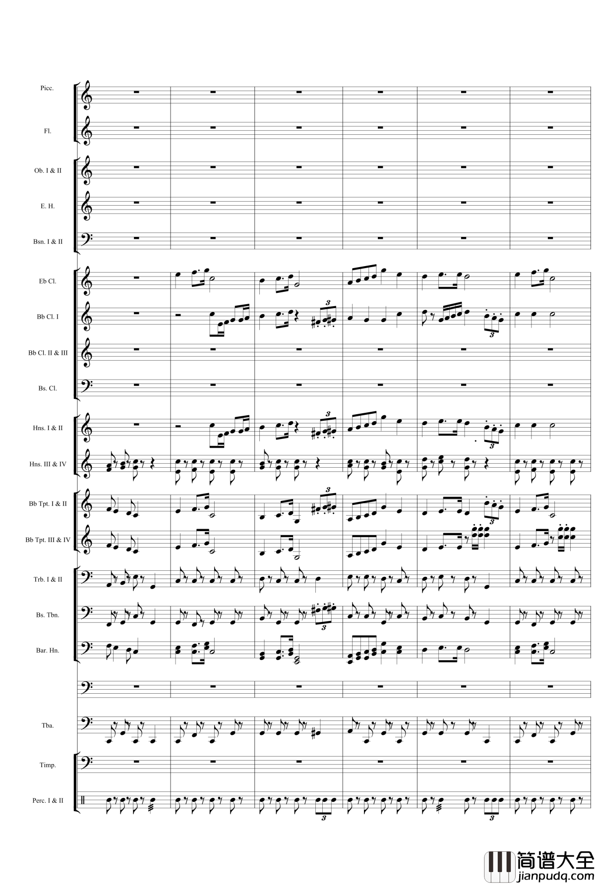 力量钢琴谱_管乐_wudildy