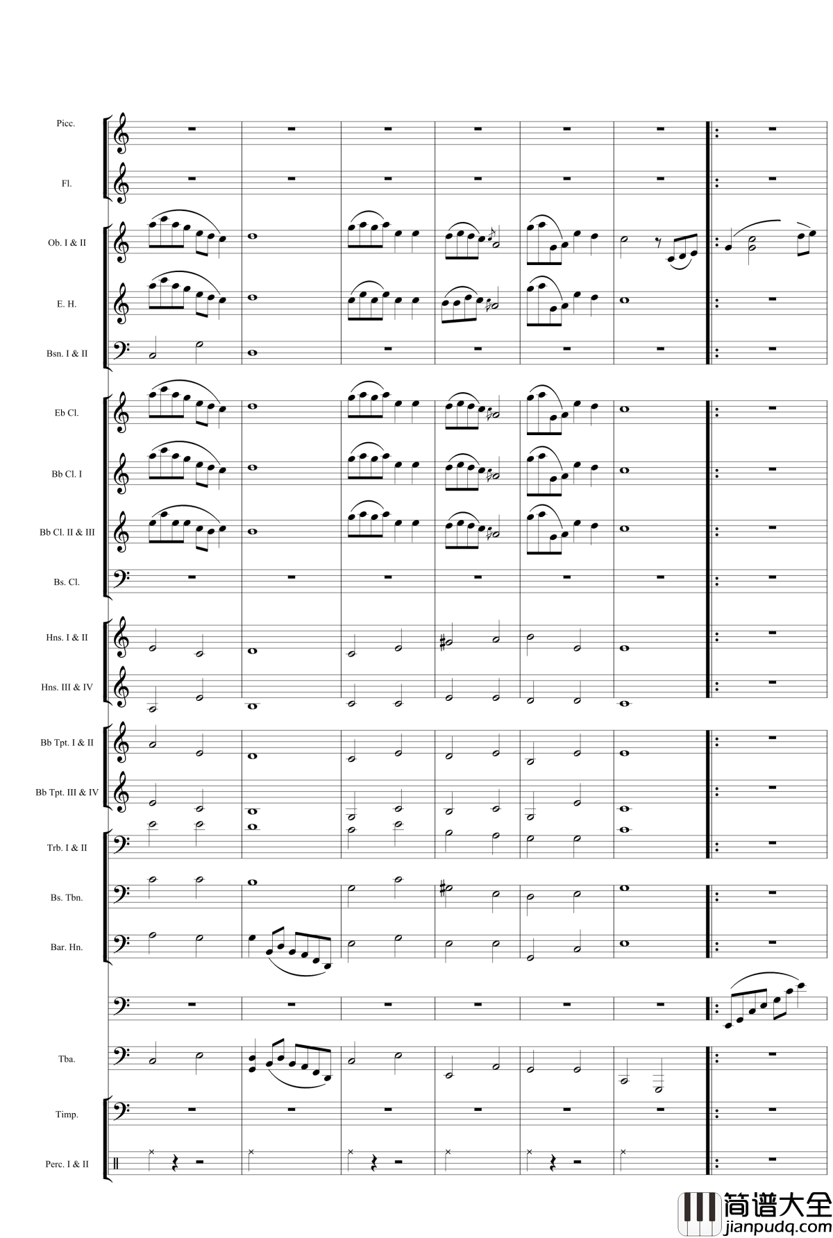 力量钢琴谱_管乐_wudildy