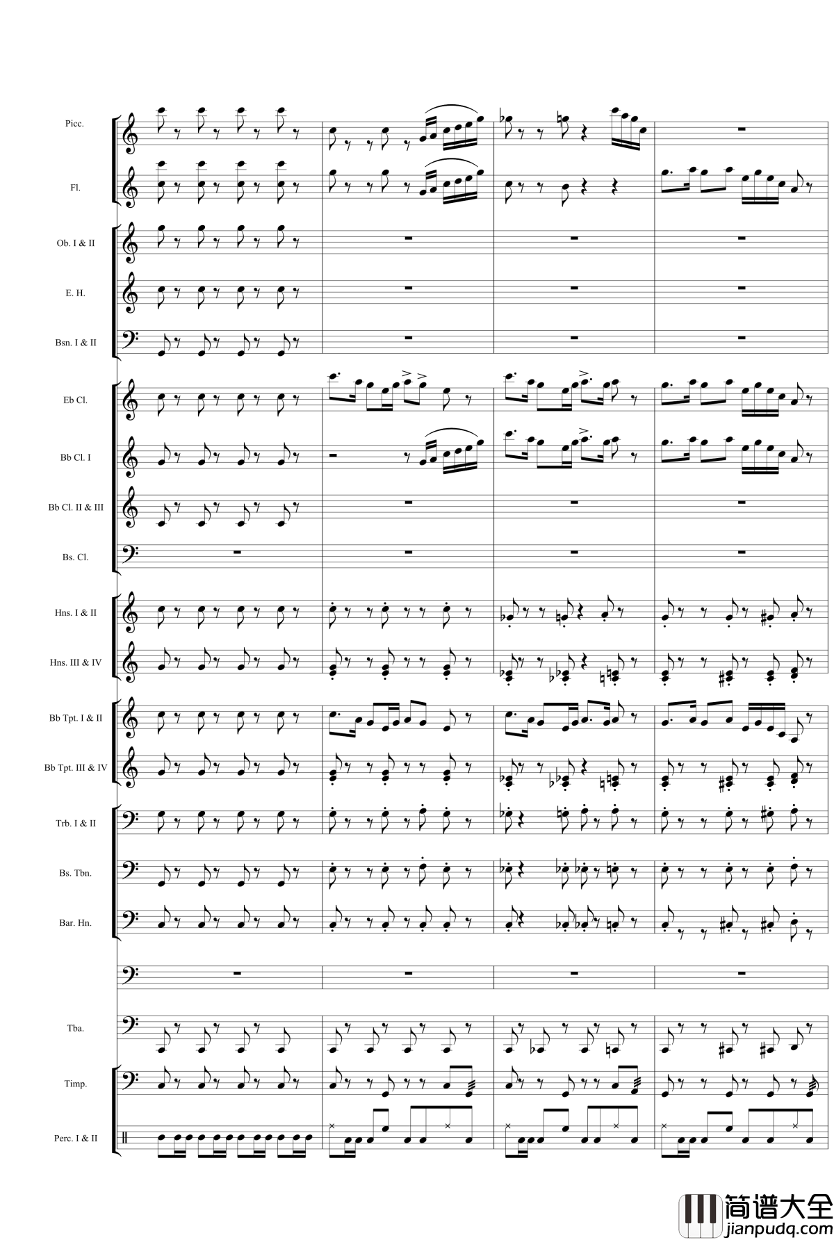 力量钢琴谱_管乐_wudildy