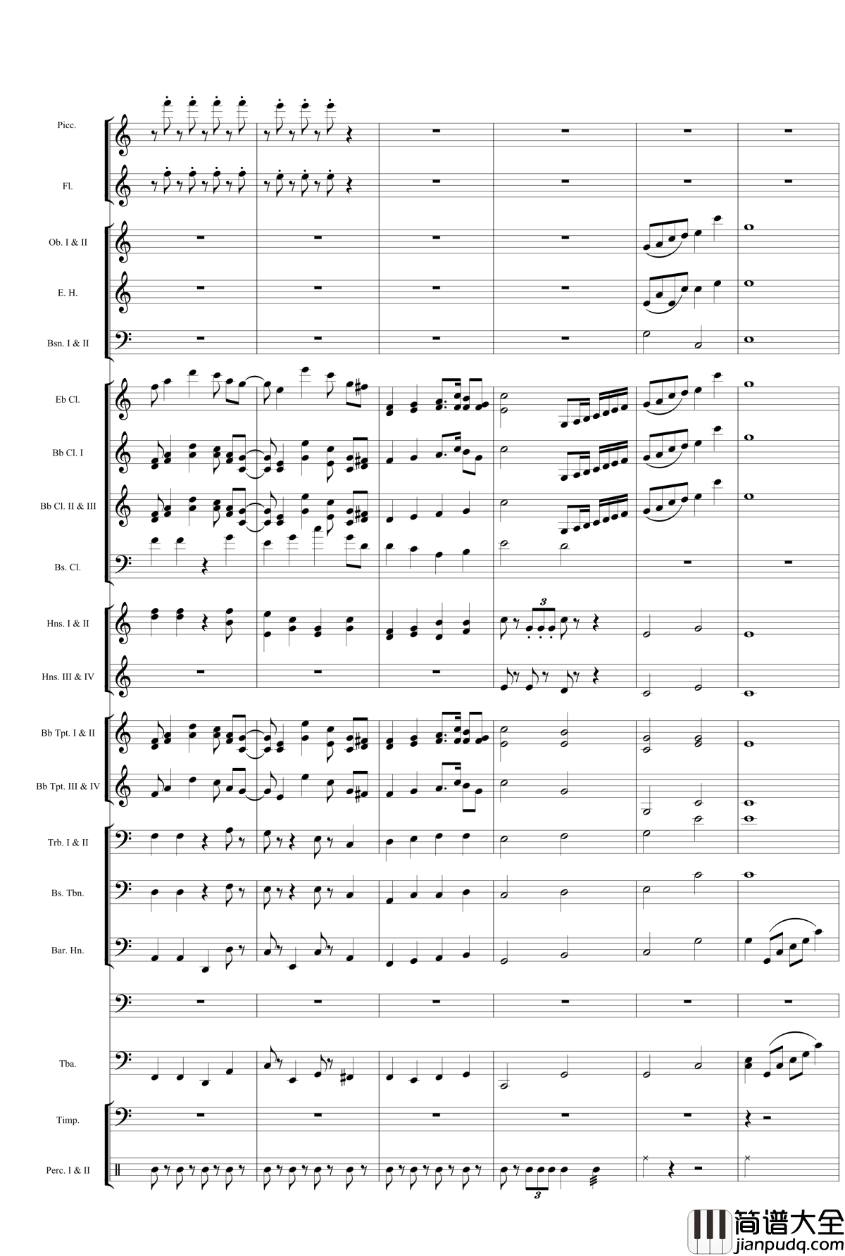 力量钢琴谱_管乐_wudildy