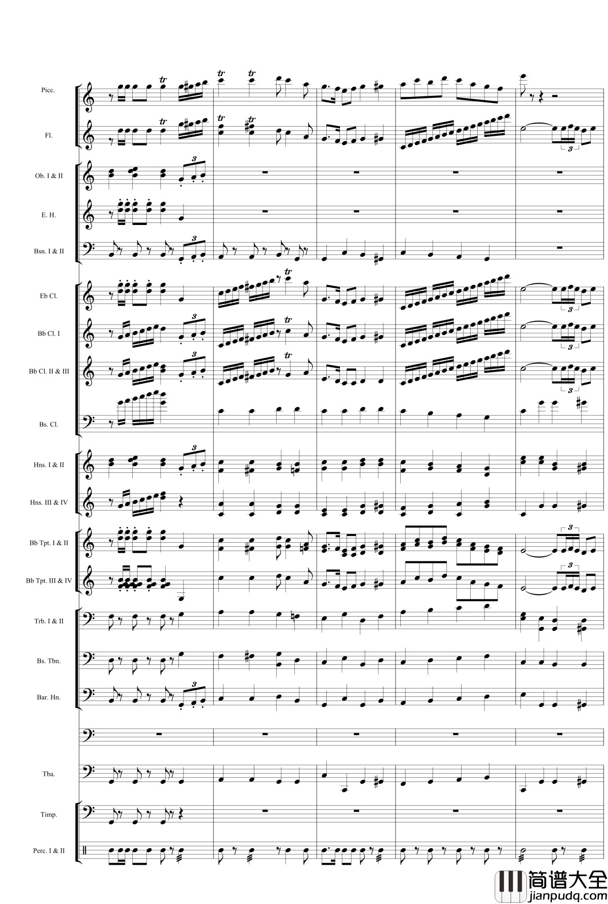 力量钢琴谱_管乐_wudildy