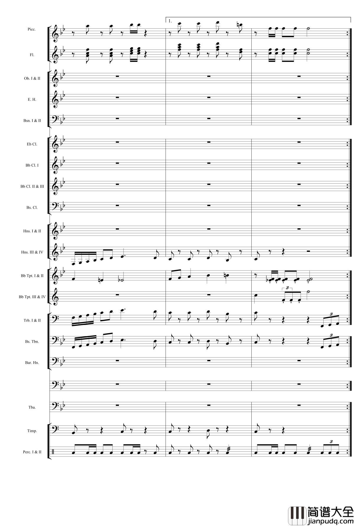 力量钢琴谱_管乐_wudildy