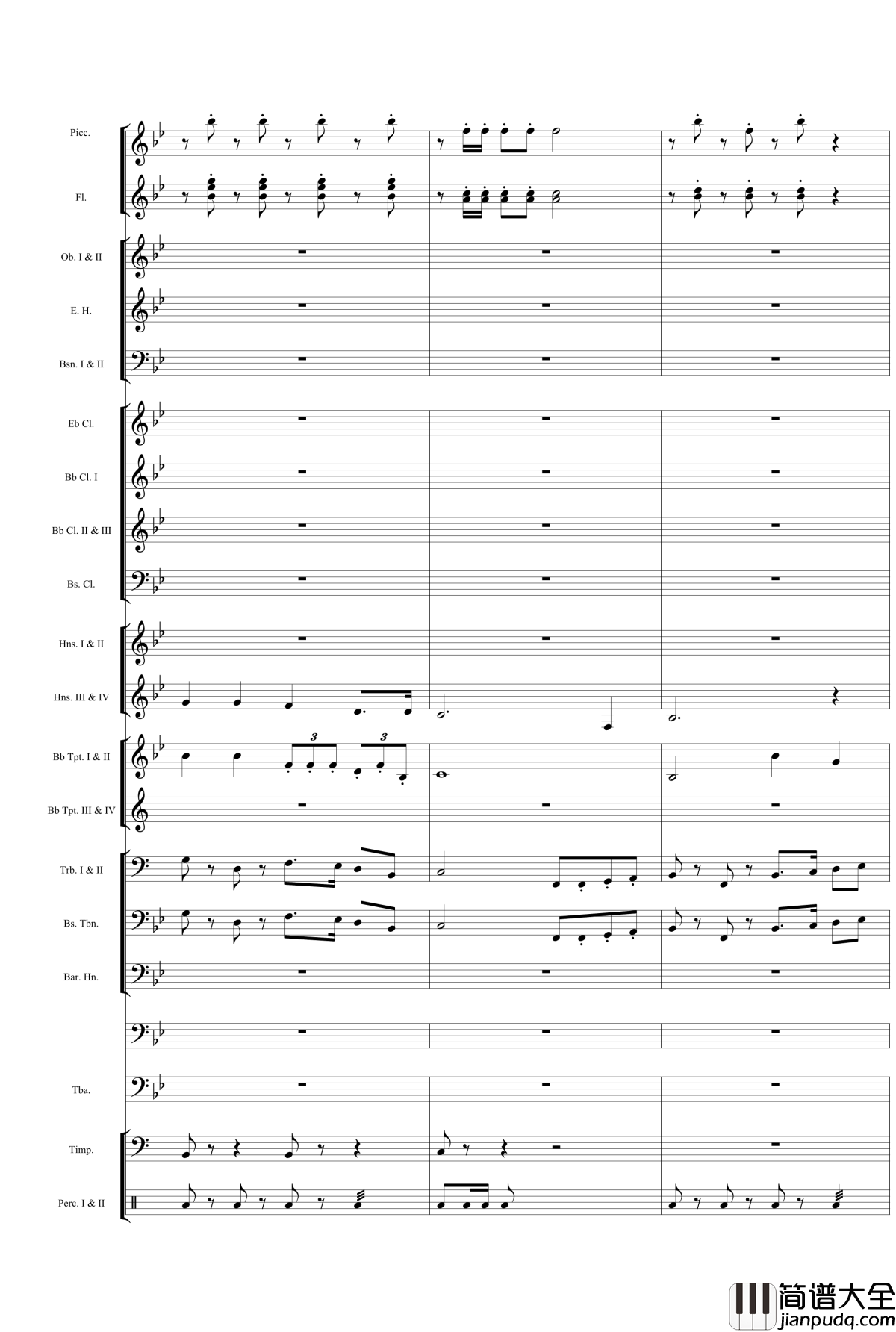 力量钢琴谱_管乐_wudildy