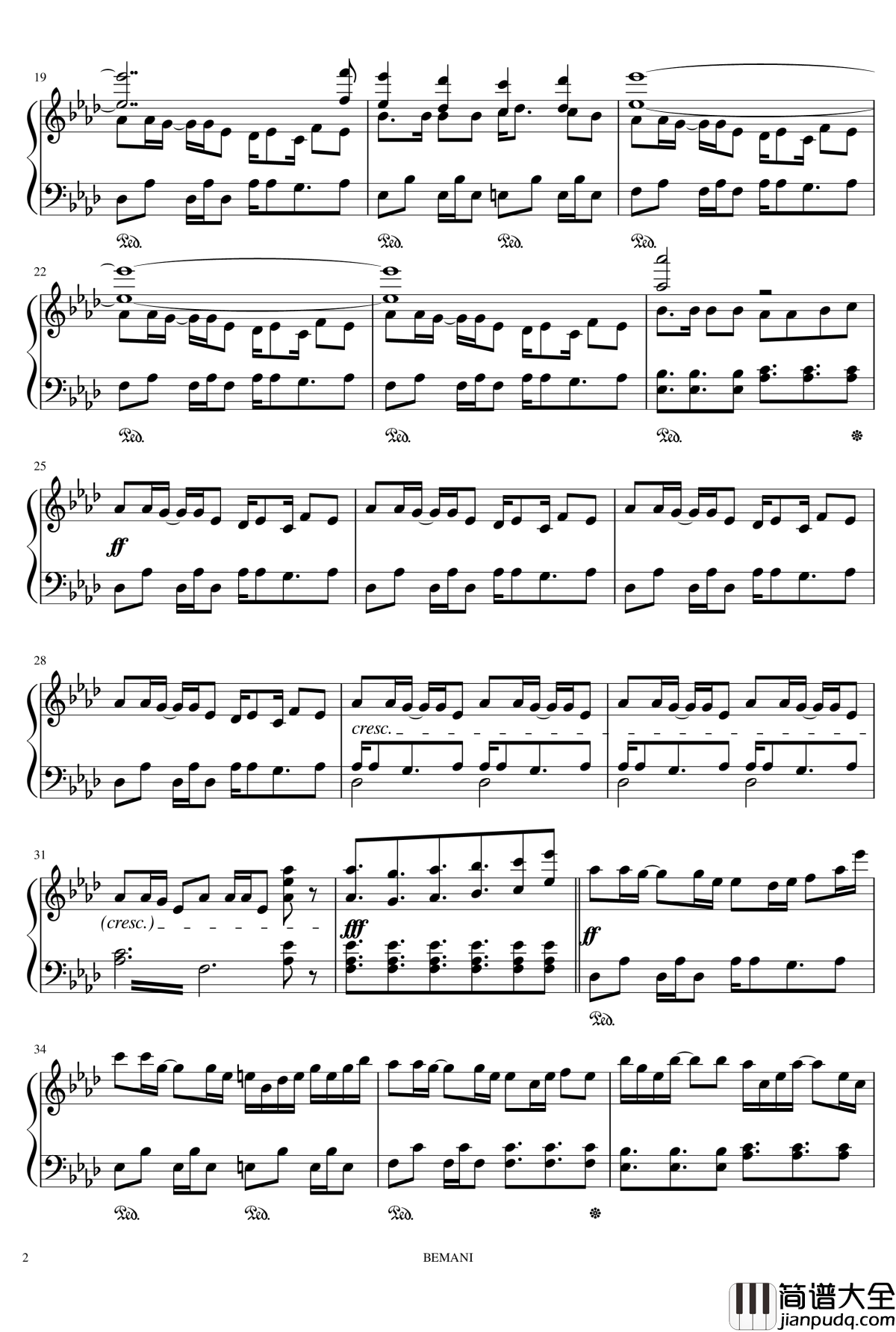 FLOWER钢琴谱_from_jubeat_knit_APPEND_西村宜隆_DJ_YOSHITAKA