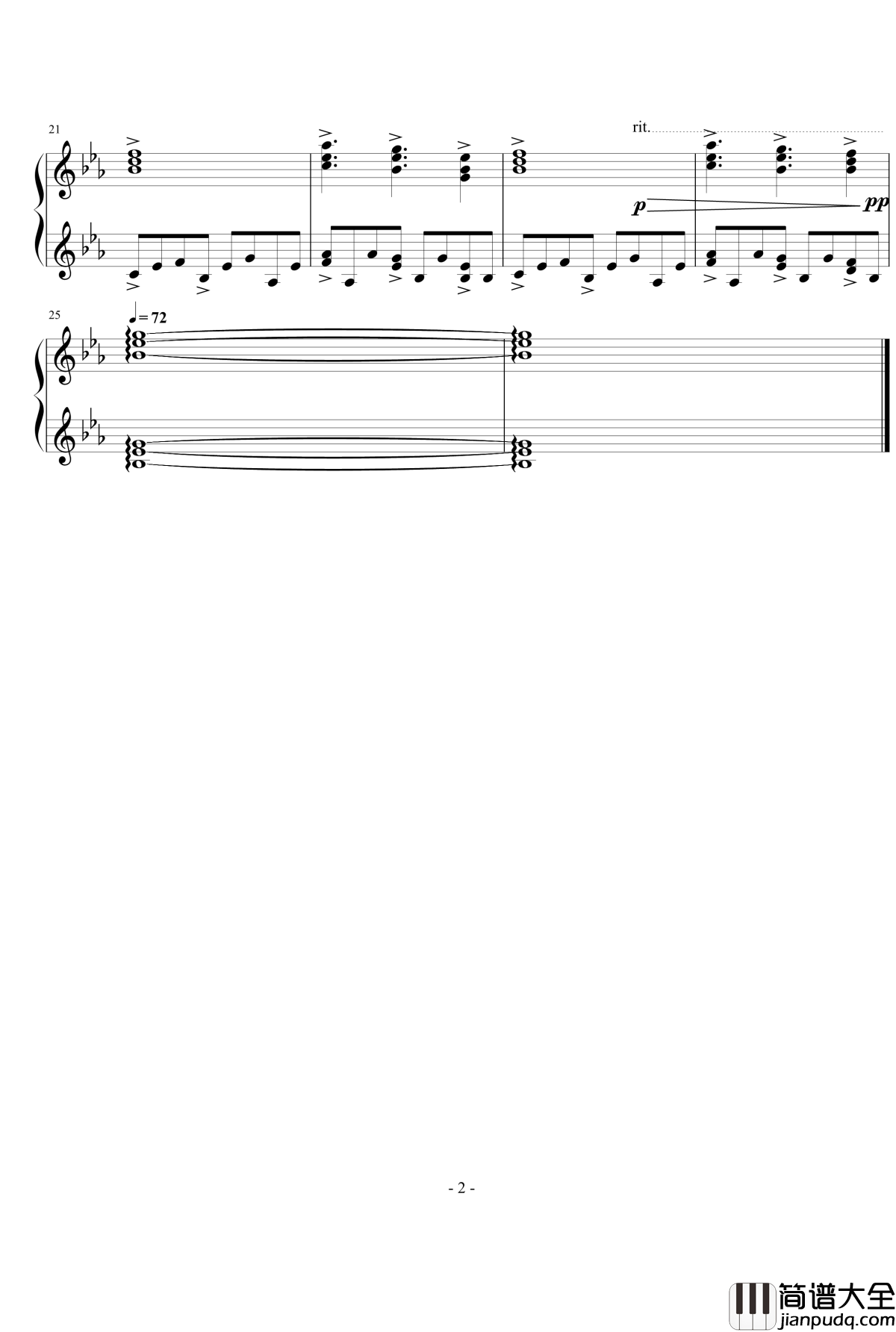 父亲节小曲钢琴谱_熊哥Herobrine