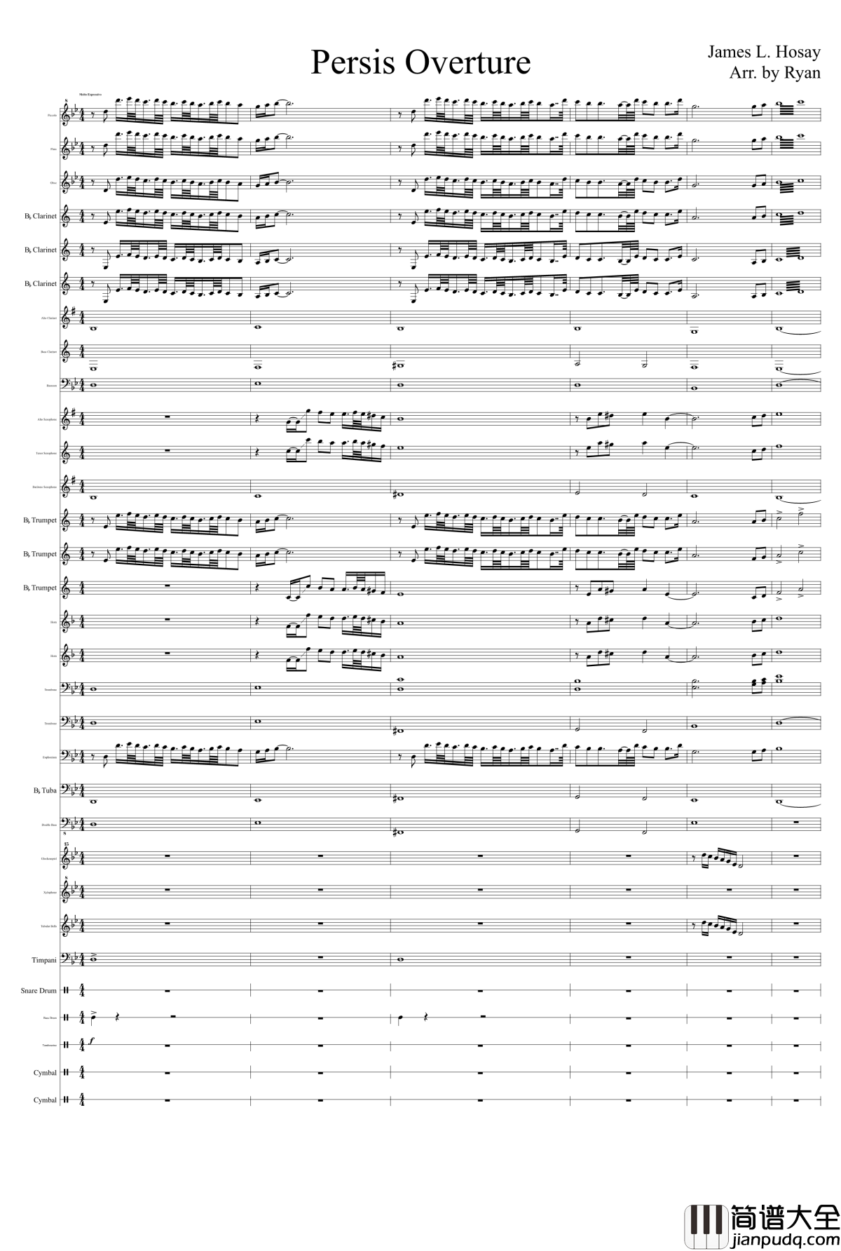 persis_overture钢琴谱_James_L._Hosay