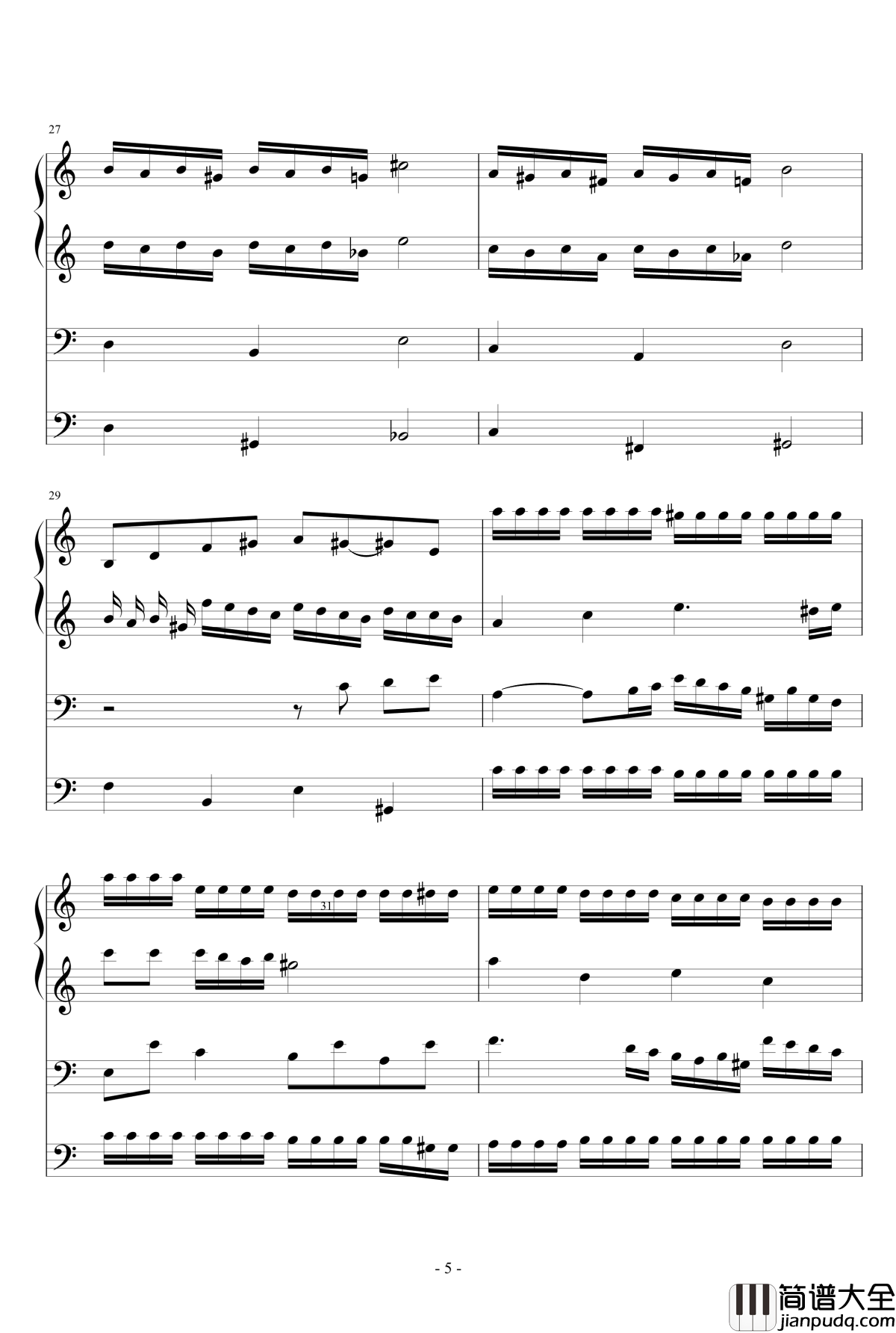 伪赋格钢琴谱_wudildy