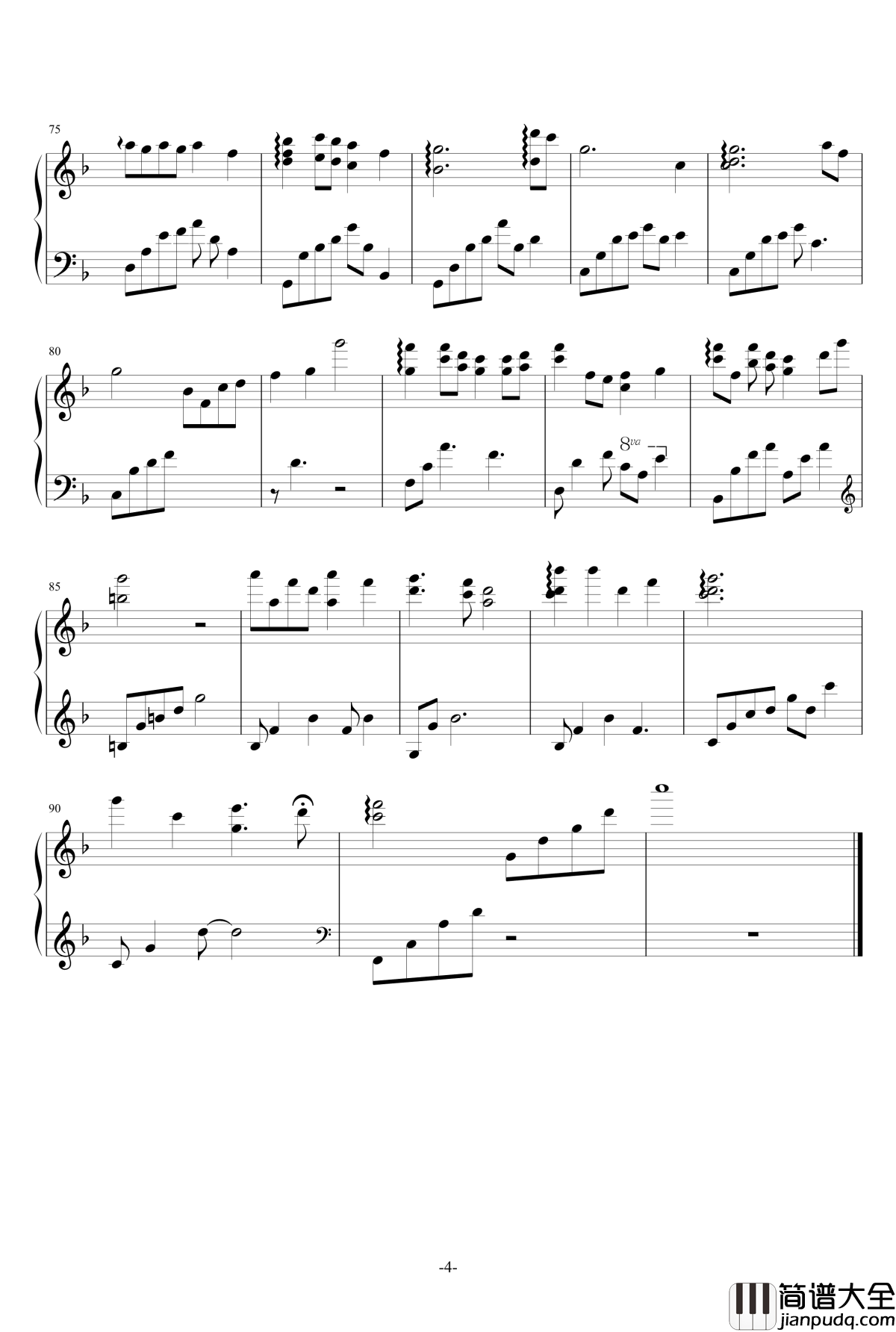 但愿人长久钢琴谱_王菲