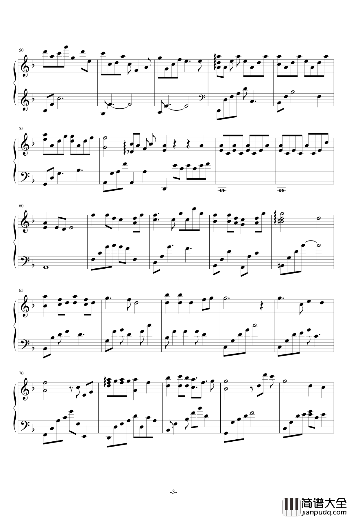 但愿人长久钢琴谱_王菲