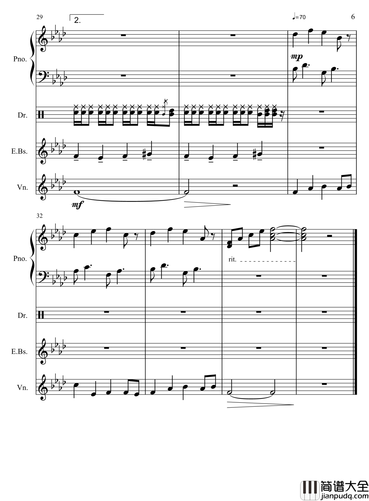 夏祭り钢琴谱_Whiteberry