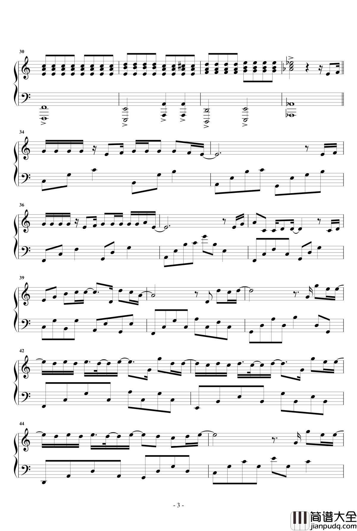 那个男孩钢琴谱_汪苏泷