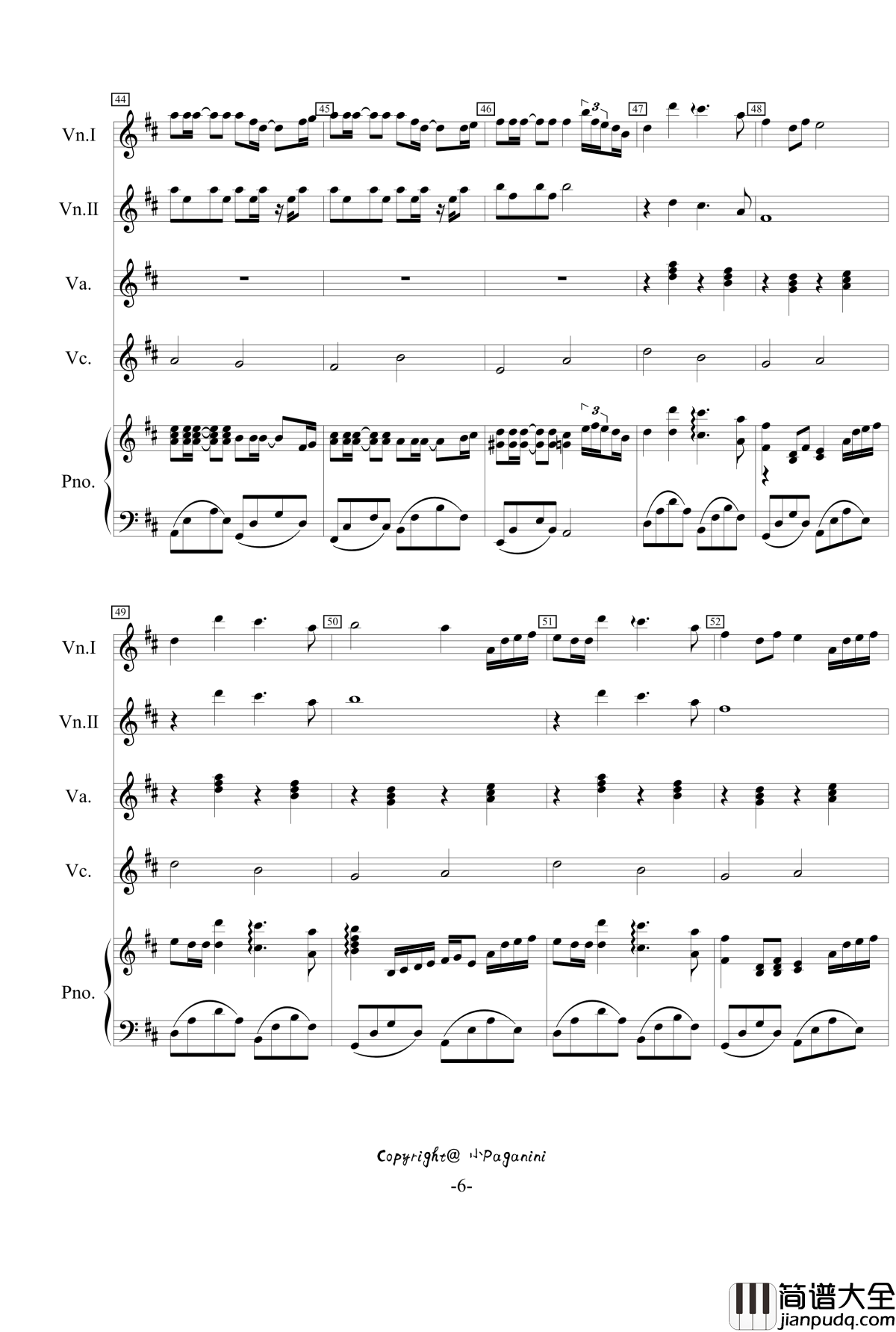 Summer钢琴谱_小提琴钢琴合奏版_久石让_菊次郎的夏天