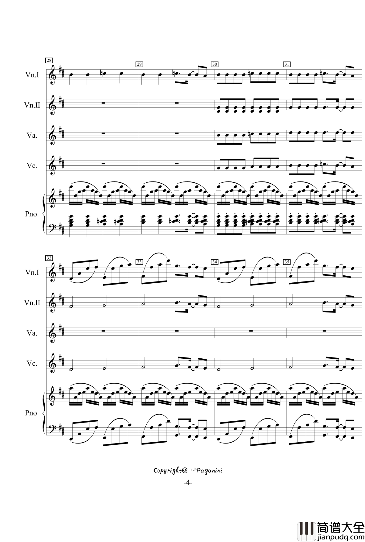 Summer钢琴谱_小提琴钢琴合奏版_久石让_菊次郎的夏天