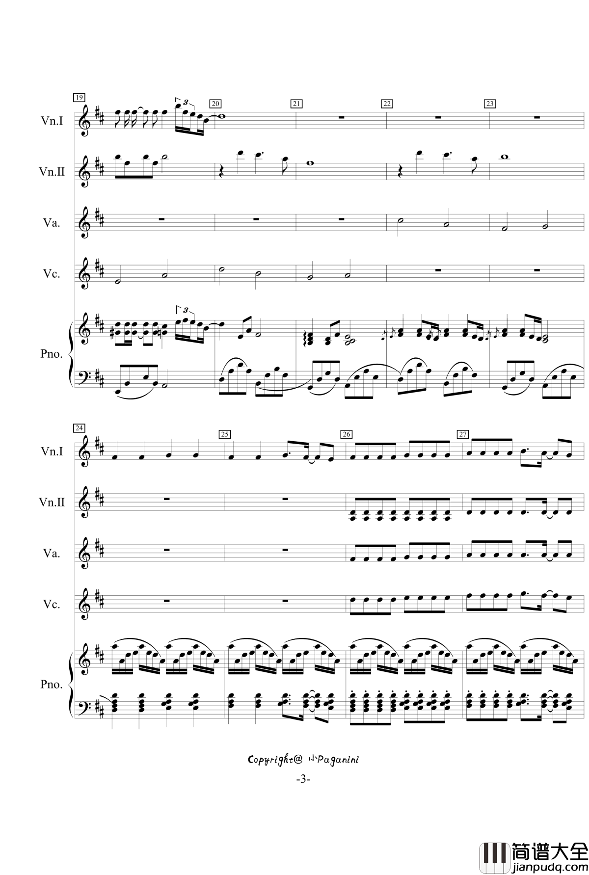 Summer钢琴谱_小提琴钢琴合奏版_久石让_菊次郎的夏天